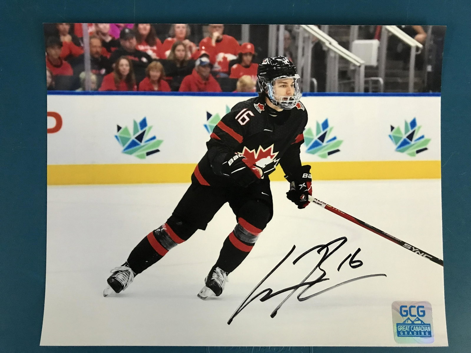CONNOR BEDARD SIGNED TEAM CANADA 8 X 10 (GCG HOLO): CONNOR BEDARD SIGNED TEAM CANADA 8 X 10 (GCG HOLO)