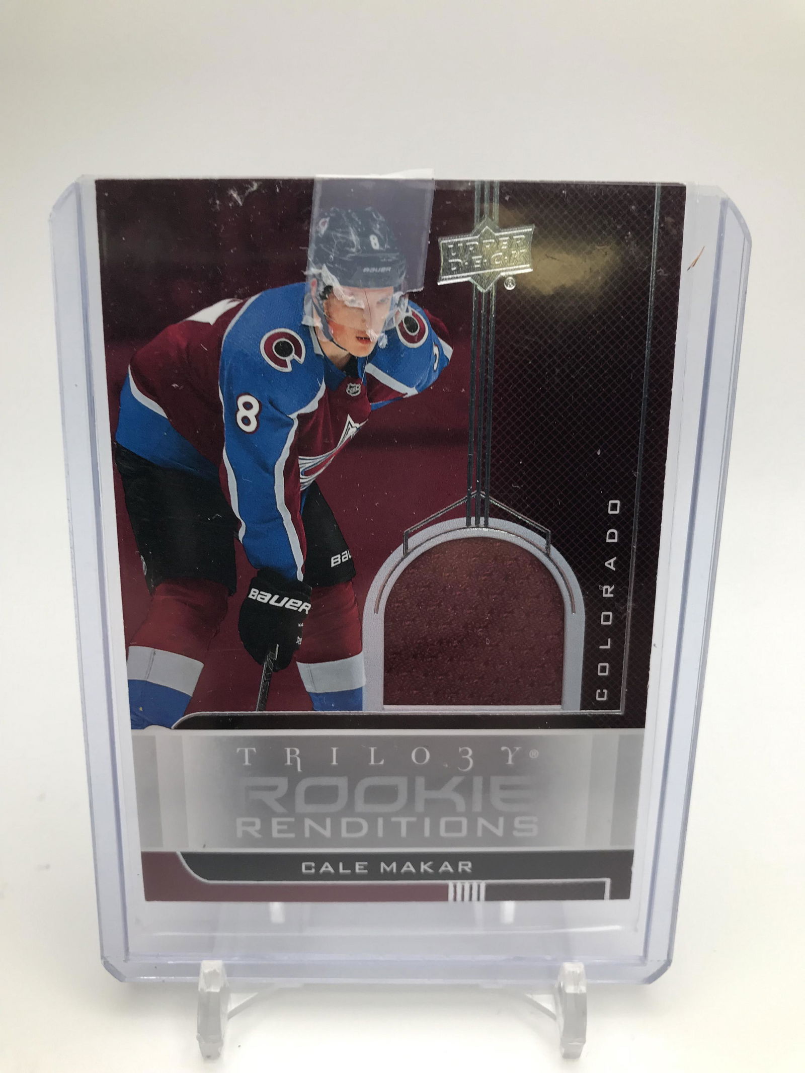 2019-20 UPPER DECK TRILOGY CALE MAKAR ROOKIE RENDITIONS JERSEY CARD: 2019-20 UPPER DECK TRILOGY CALE MAKAR ROOKIE RENDITIONS JERSEY CARD