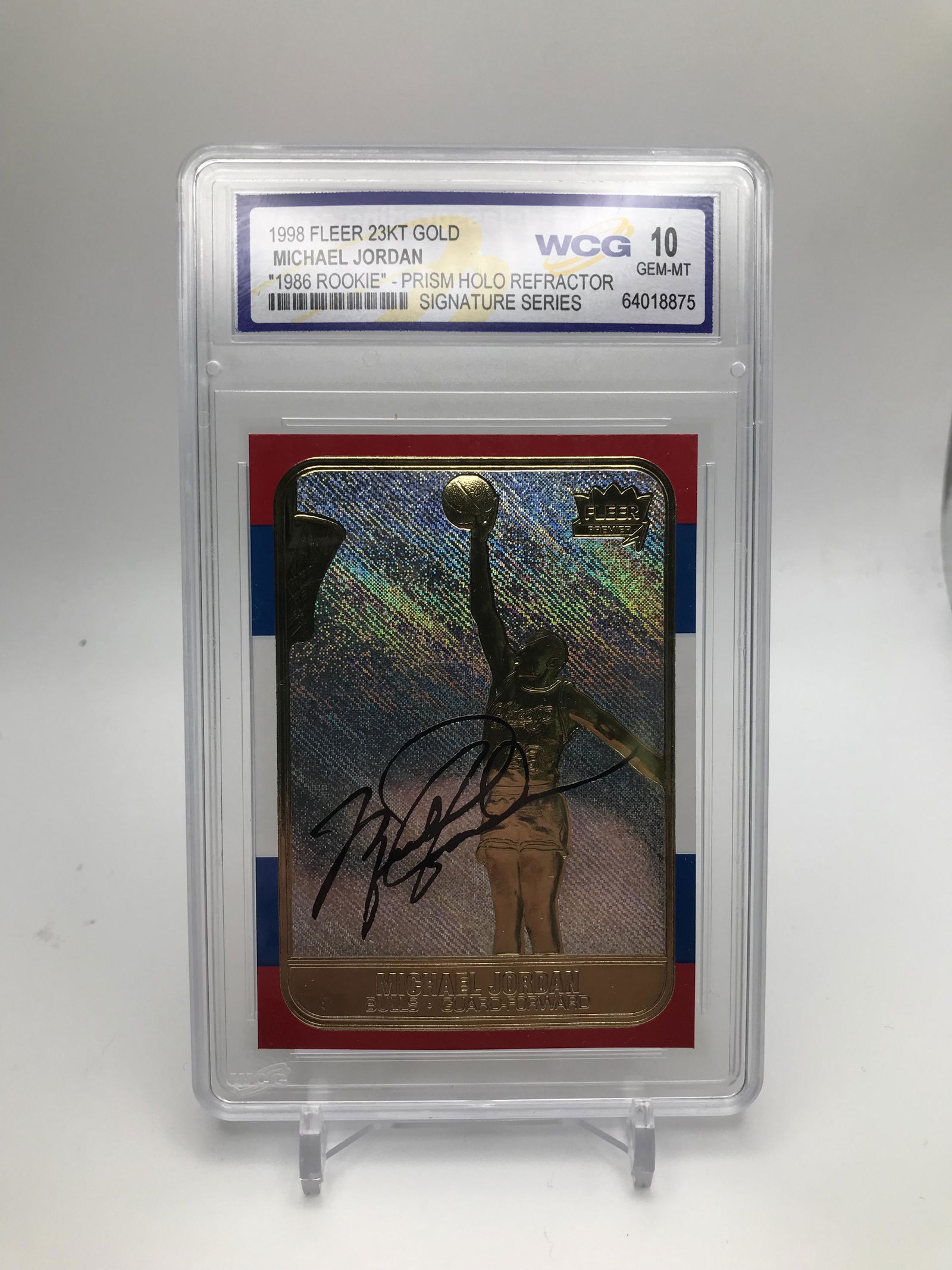 1998 FLLER 23KT GOLD MICHAEL PRIZM HOLO REFRATOR SIGNATURE SERIES (WCG 10) (1 of 1)
