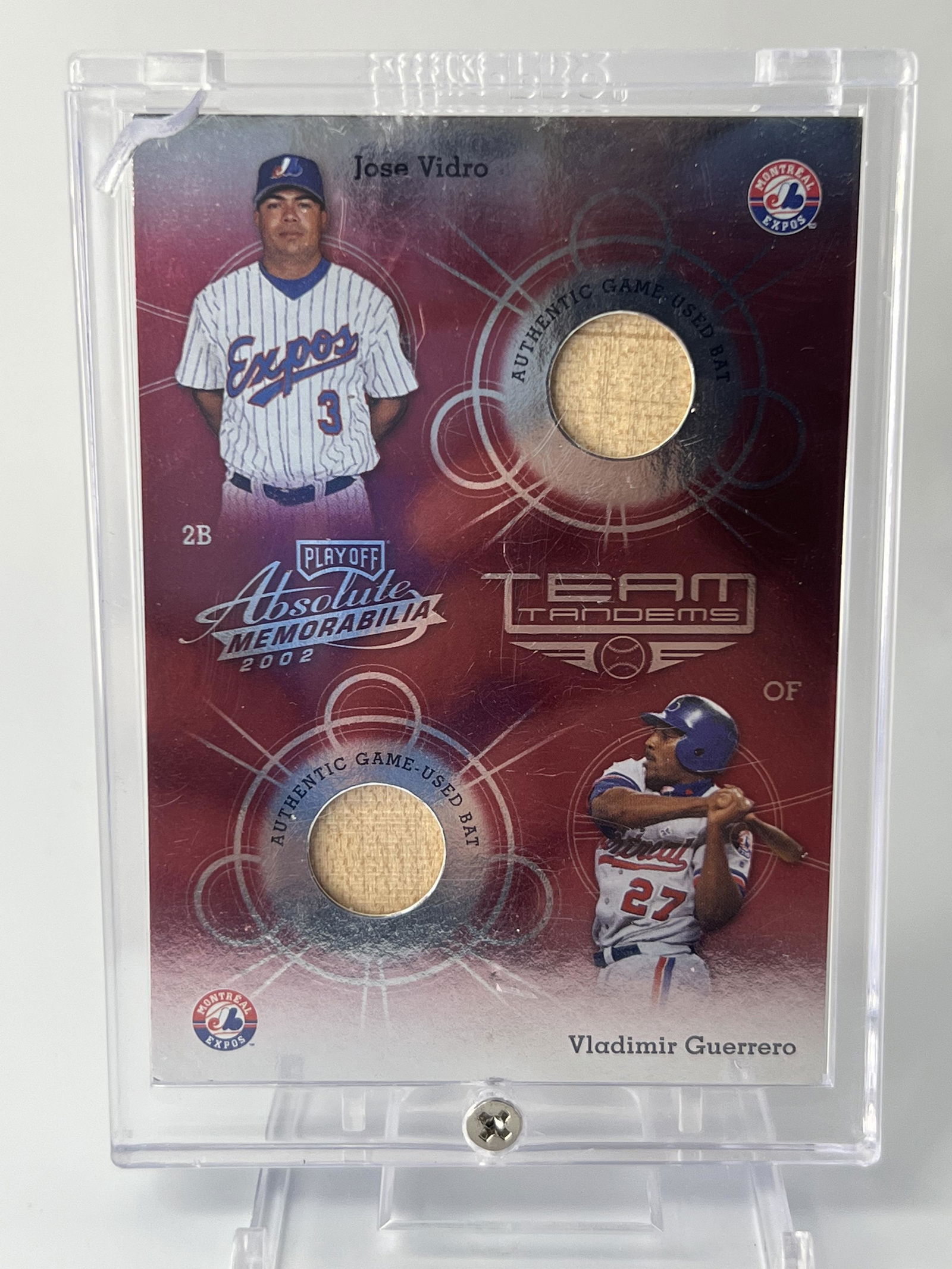GAME USED BAT CARD GUERRERO/VIDRO (1 of 2)