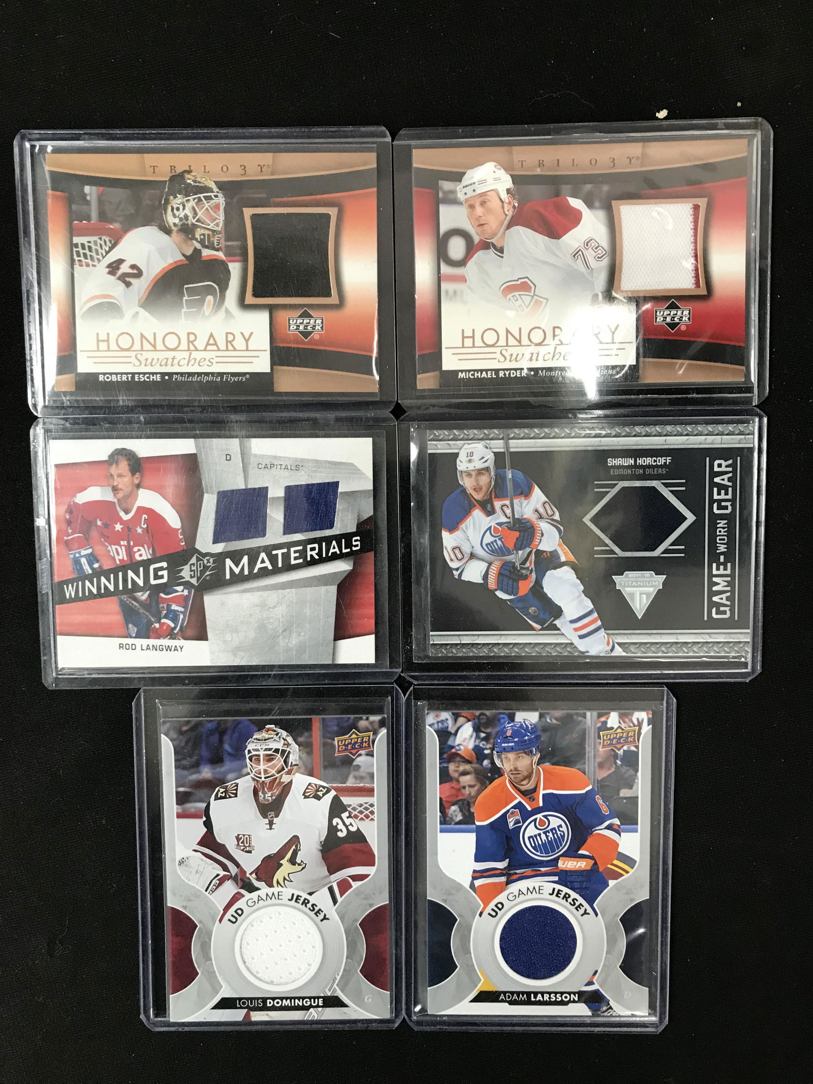 LOT OF 6 JERSEY/SWATCH/GAME WORN NHL HOCKEY CARDS (1 of 1)