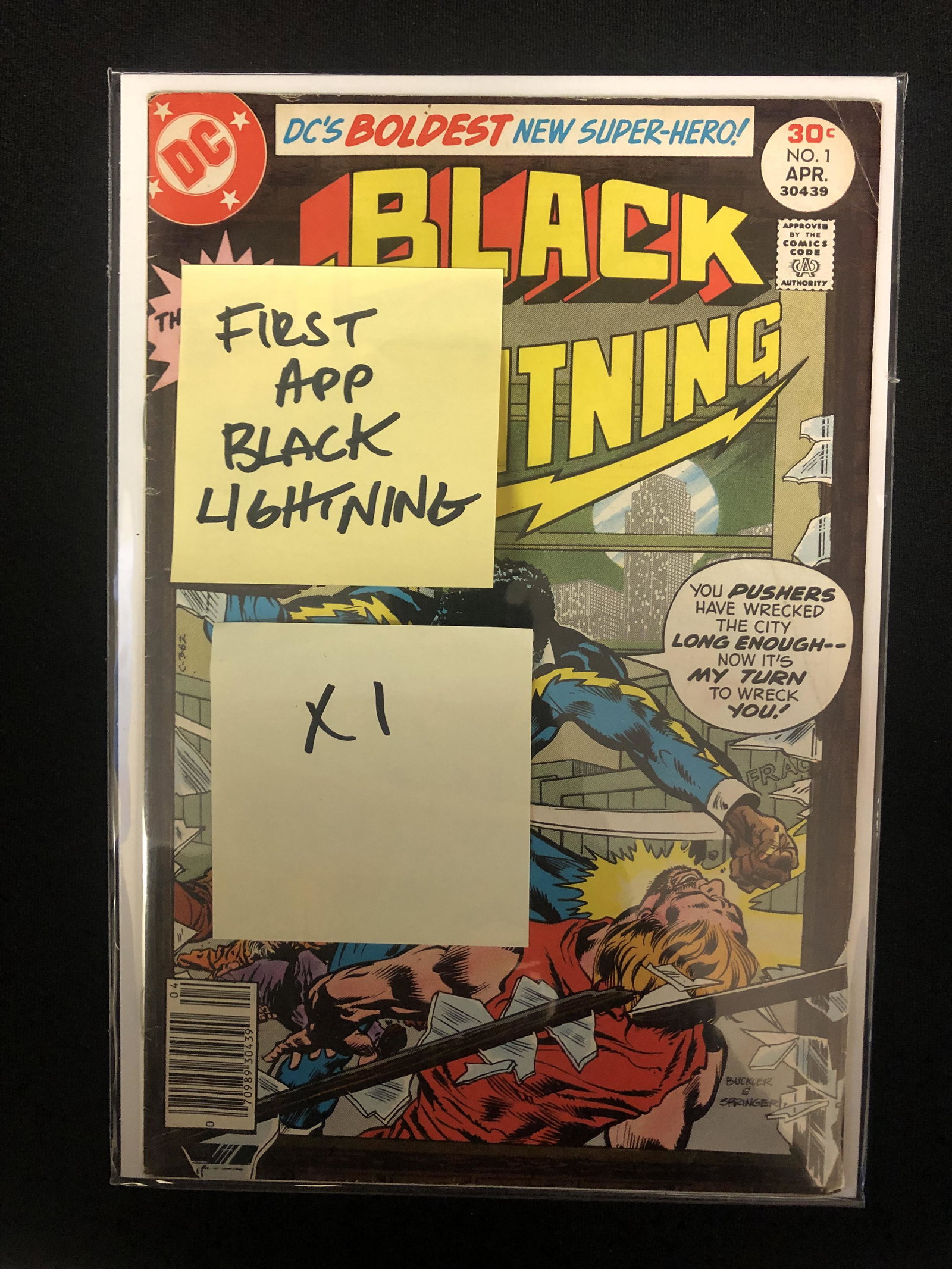 DC COMICS BLACK LIGHTNING NO.1 (1ST. APPEARANCE BLACK LIGHTNING) (1 of 1)