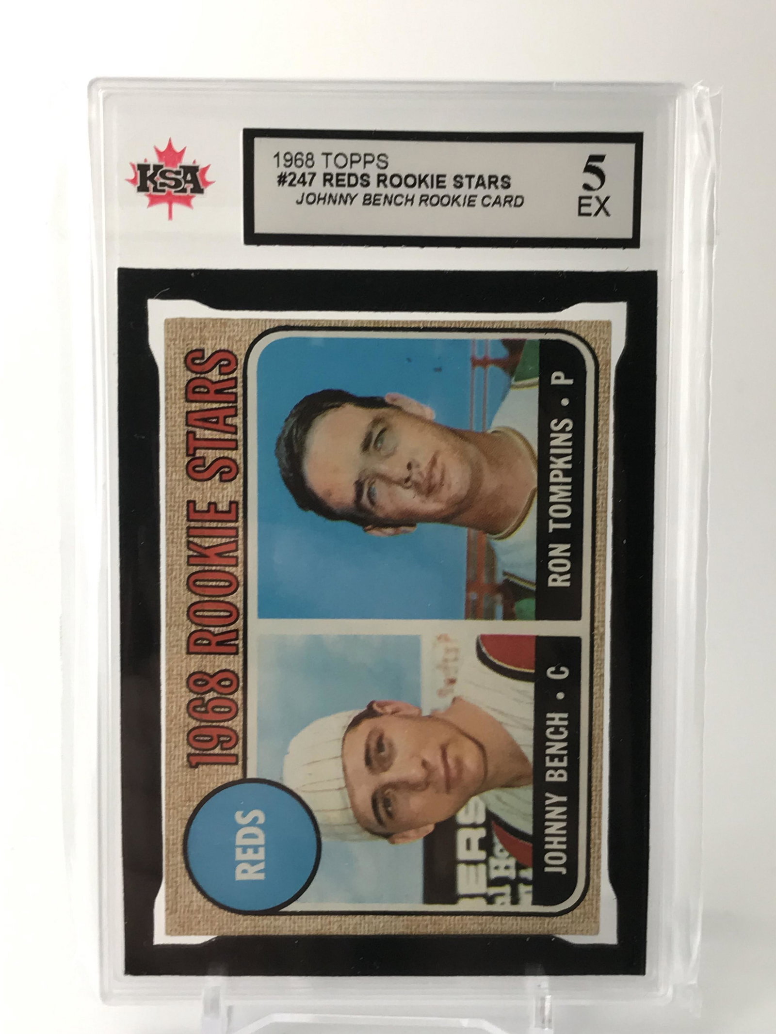 1968 TOPPS ROOKIE STARS JOHNNY BENCH ROOKIE CARD (KSA 5) (1 of 2)