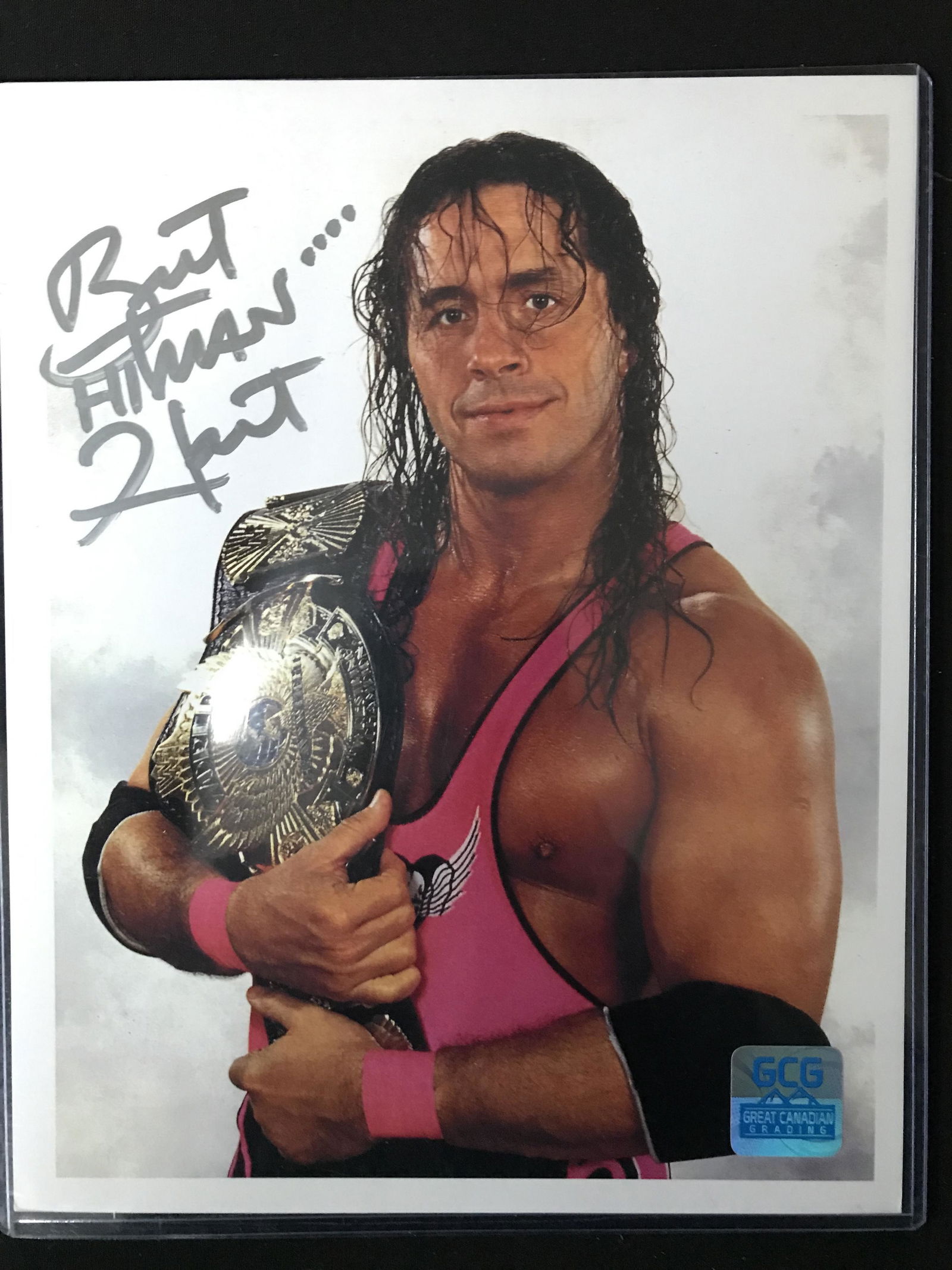 BRET THE HITMAN HART SIGNED WWF 8 X 10 (GCG HOLO) (1 of 1)