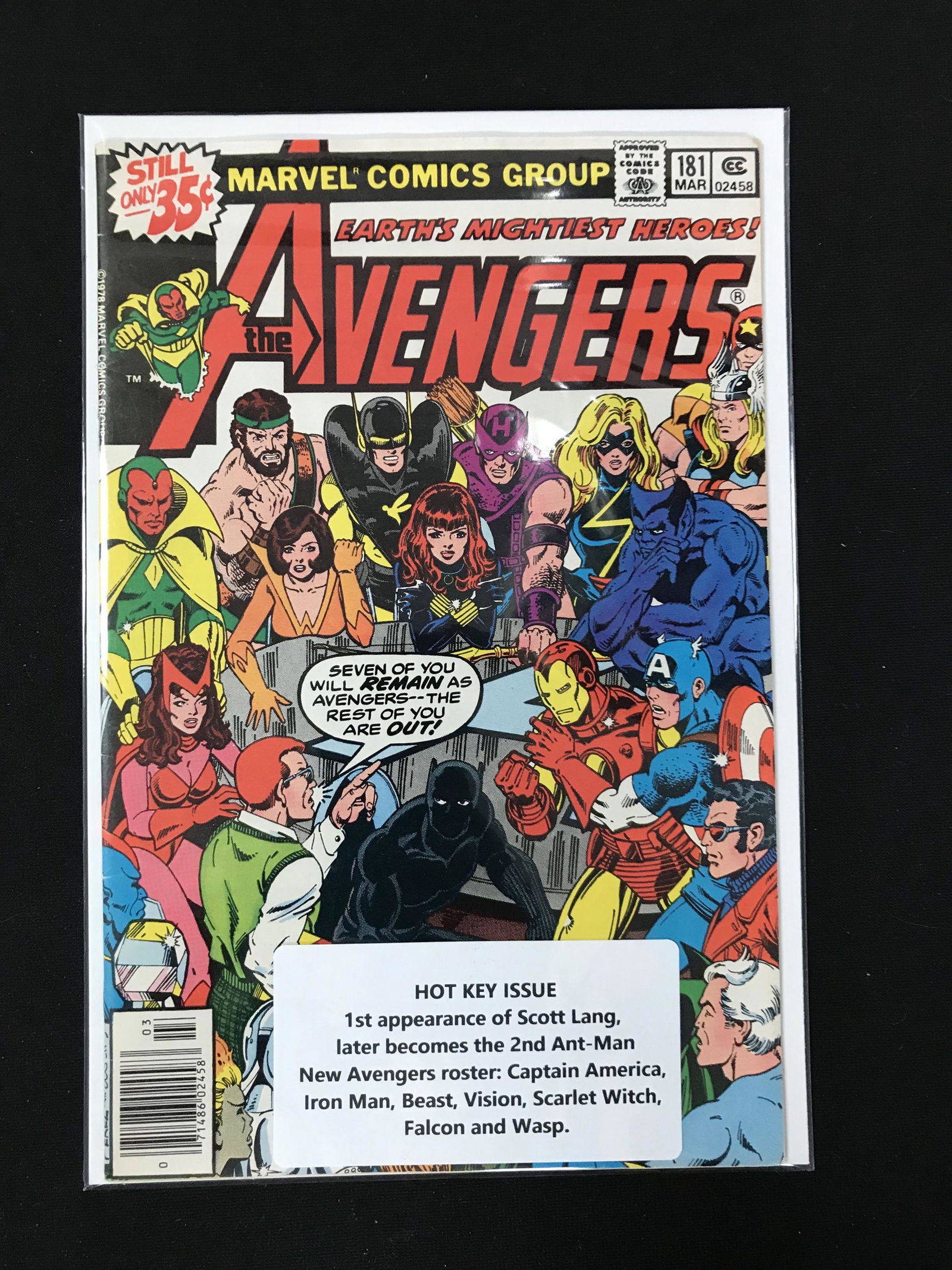 MARVEL COMICS THE AVENGERS NO.181 1ST APPEARANCE OF SCOTT LANG ANTMAN) (1 of 1)