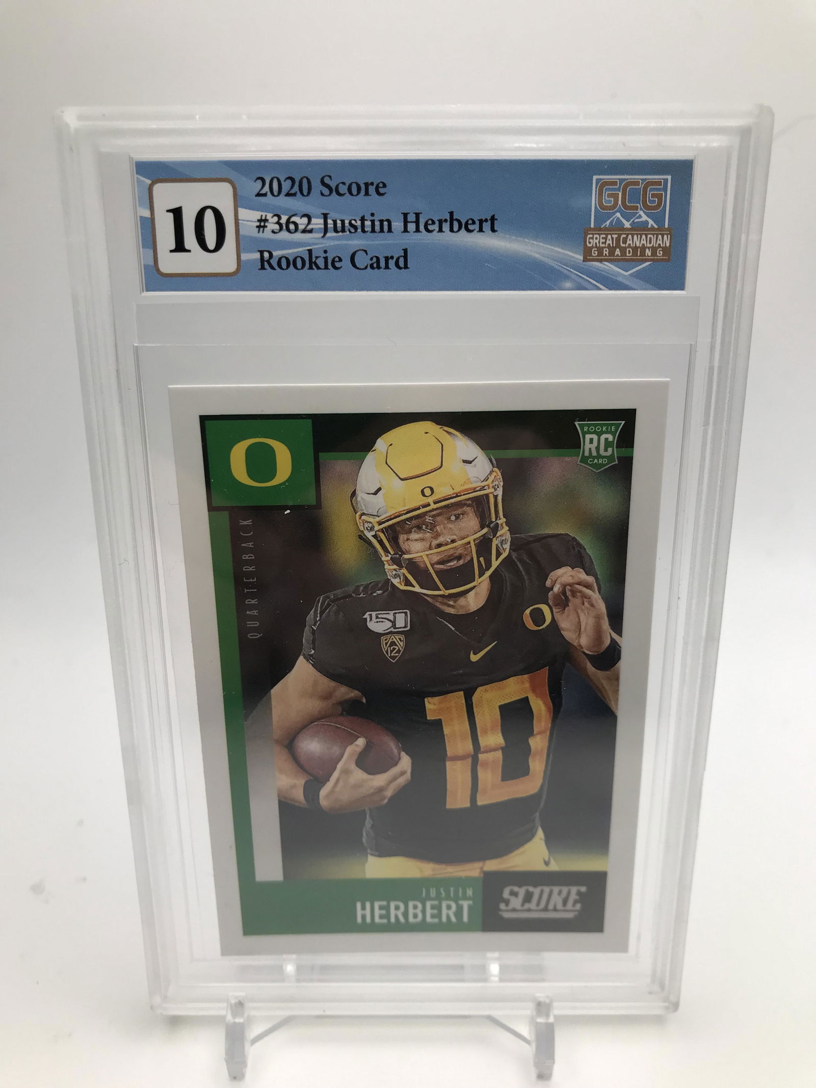 2020 SCORE NO. 362 JUSTIN HERBERT RC (GCG 10) (1 of 2)