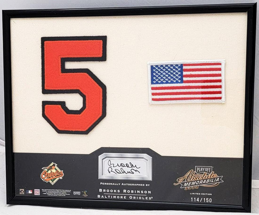 LTD. EDITION BROOKS ROBINSON SIGNED AND FRAMED JERSEY NUMBER DISPLAY (1 of 3)