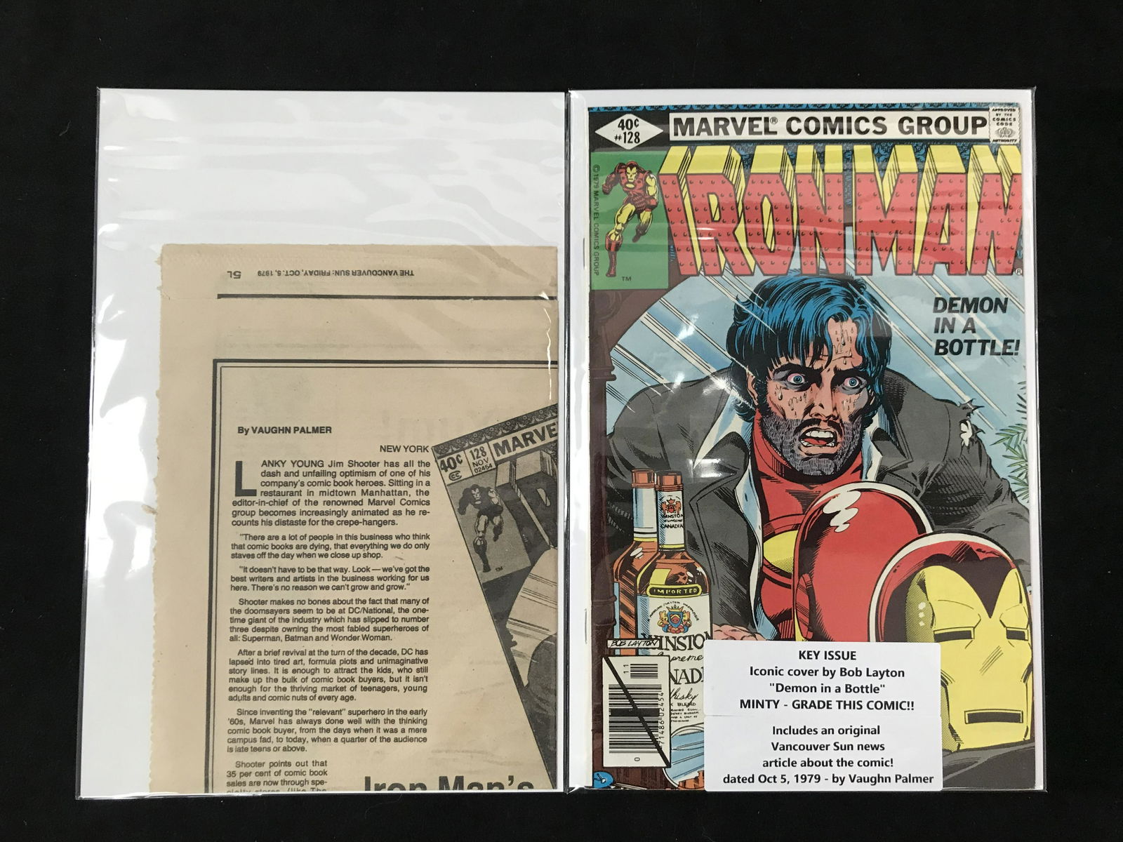 MARVEL COMICS IRONMAN NO. 128 (BOB LAYTON COVER W VANCOUVER SUN NEWS ARTICLE)) (1 of 3)