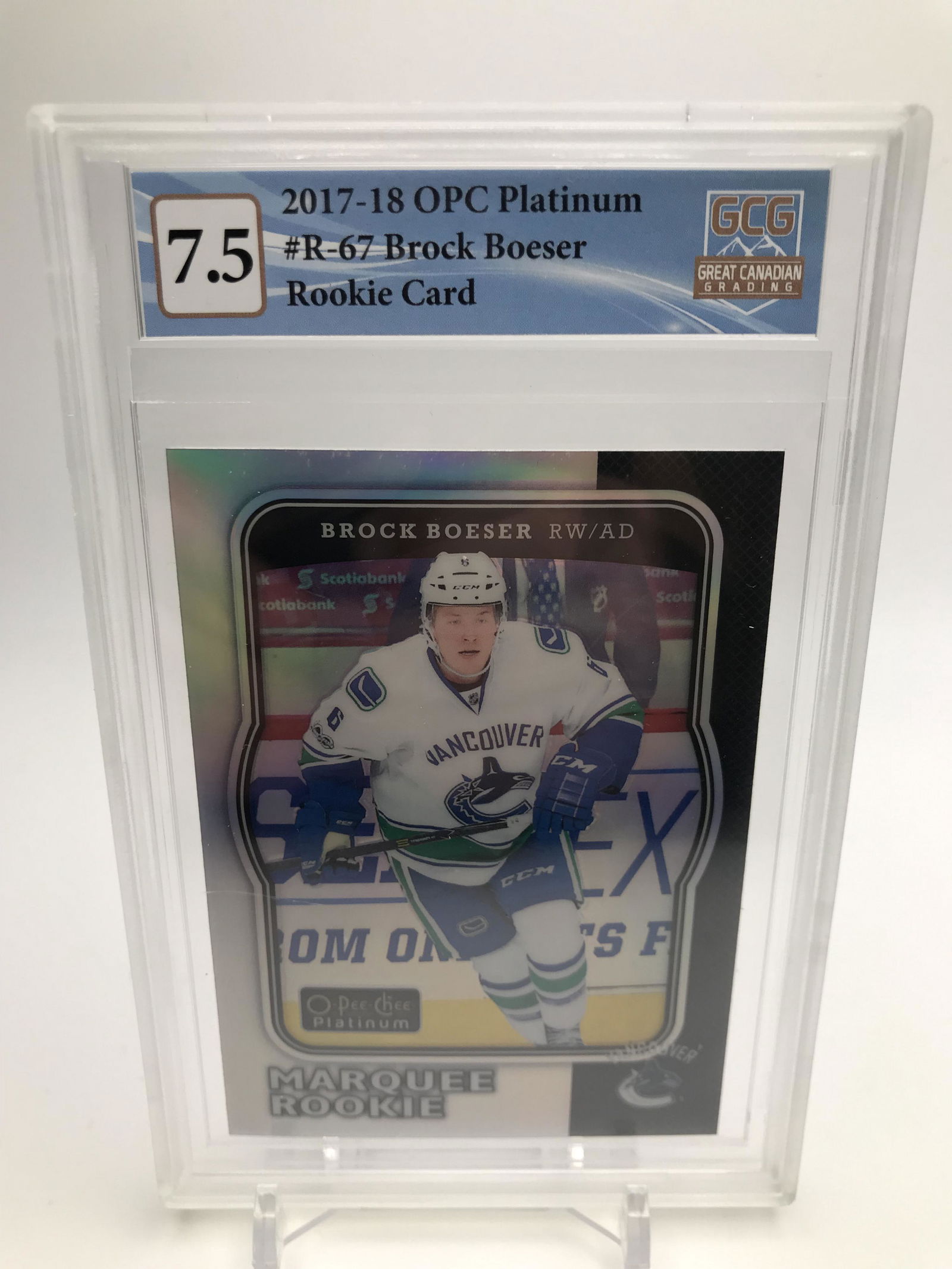 2017-18 OPC PLATINUM R-67 BROCK BOESER RC (GCG 7.5) (1 of 2)
