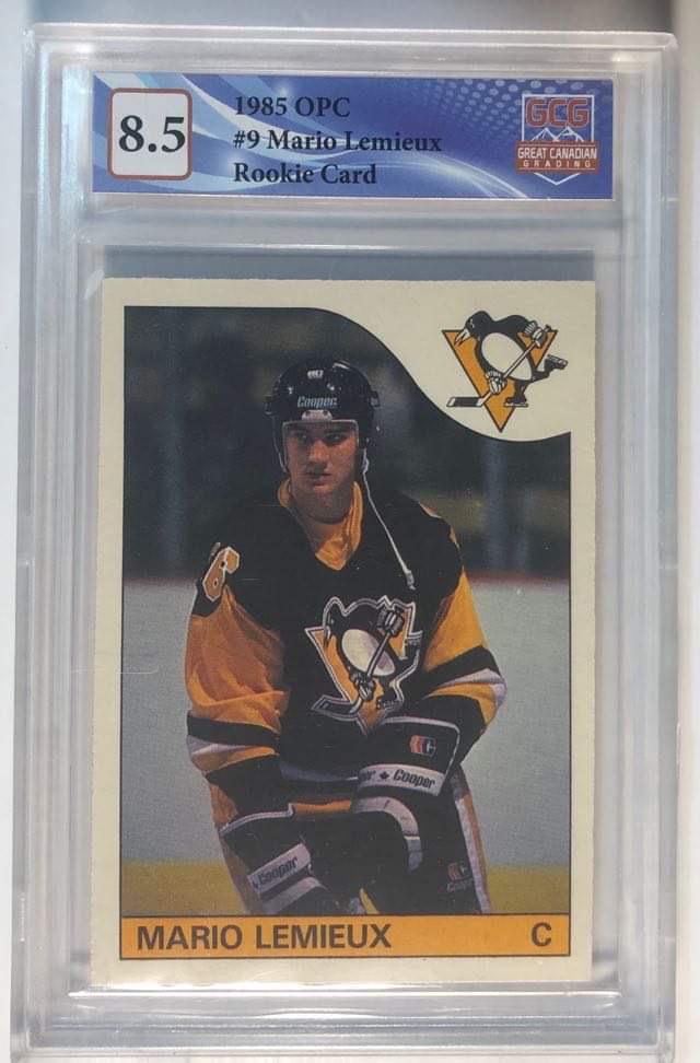 1985-86 OPC MARIO LEMIEUX ROOKIE CARD (GCG 8.5) (1 of 2)