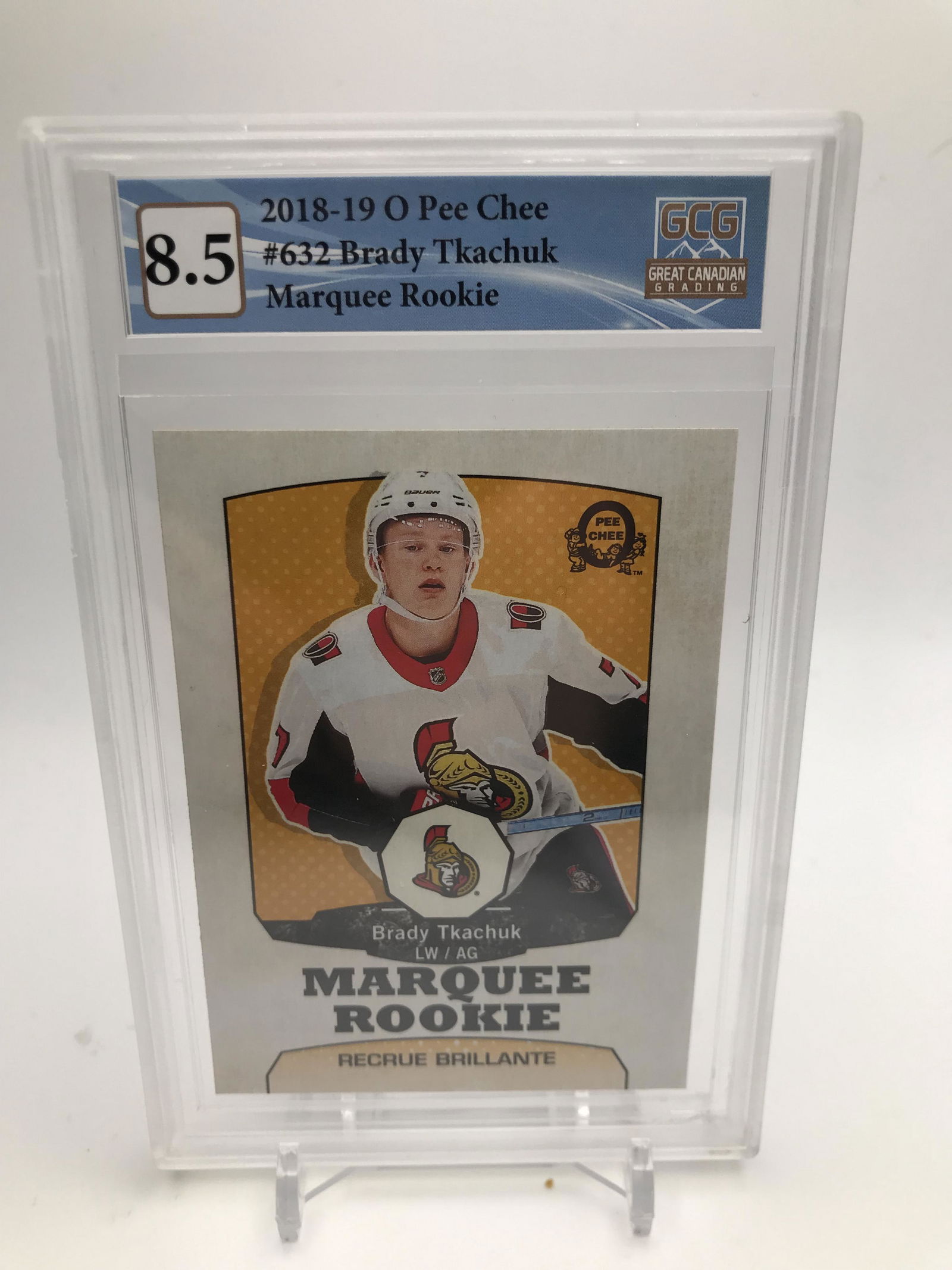 2018-19 O PEE CHEE NO. 632 BRADY TKACHUK (GCG 8.5) (1 of 2)
