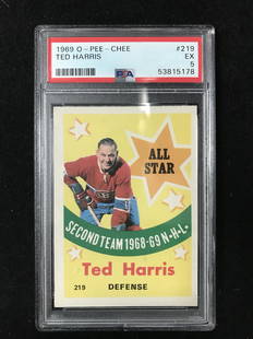 1969 OPC TED HARRIS NO. 219 (PSA 5): 1