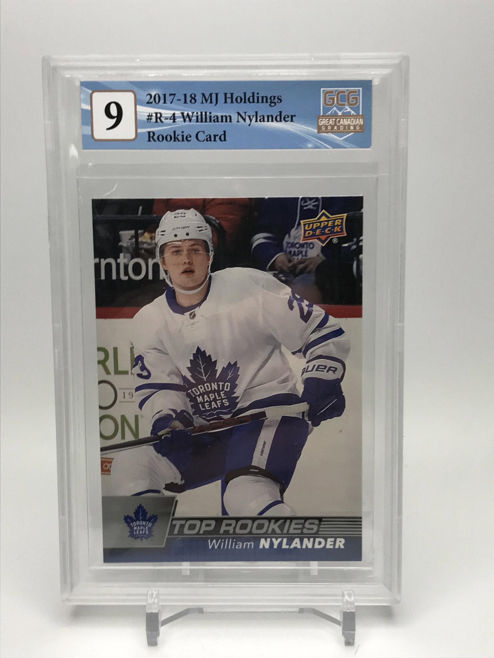2017-18 MJ HOLDINGS WILLIAM NYLANDER MAPLE LEAFS ROOKIE CARD GCG 9: 2017-18 MJ HOLDINGS WILLIAM NYLANDER MAPLE LEAFS ROOKIE CARD GCG 9