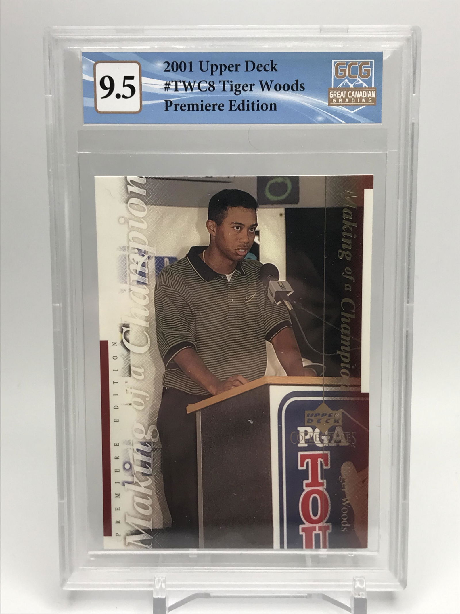 2001 UD PREMIERE EDITION TIGER WOODS GCG 9.5: 2001 UD PREMIERE EDITION TIGER WOODS GCG 9.5