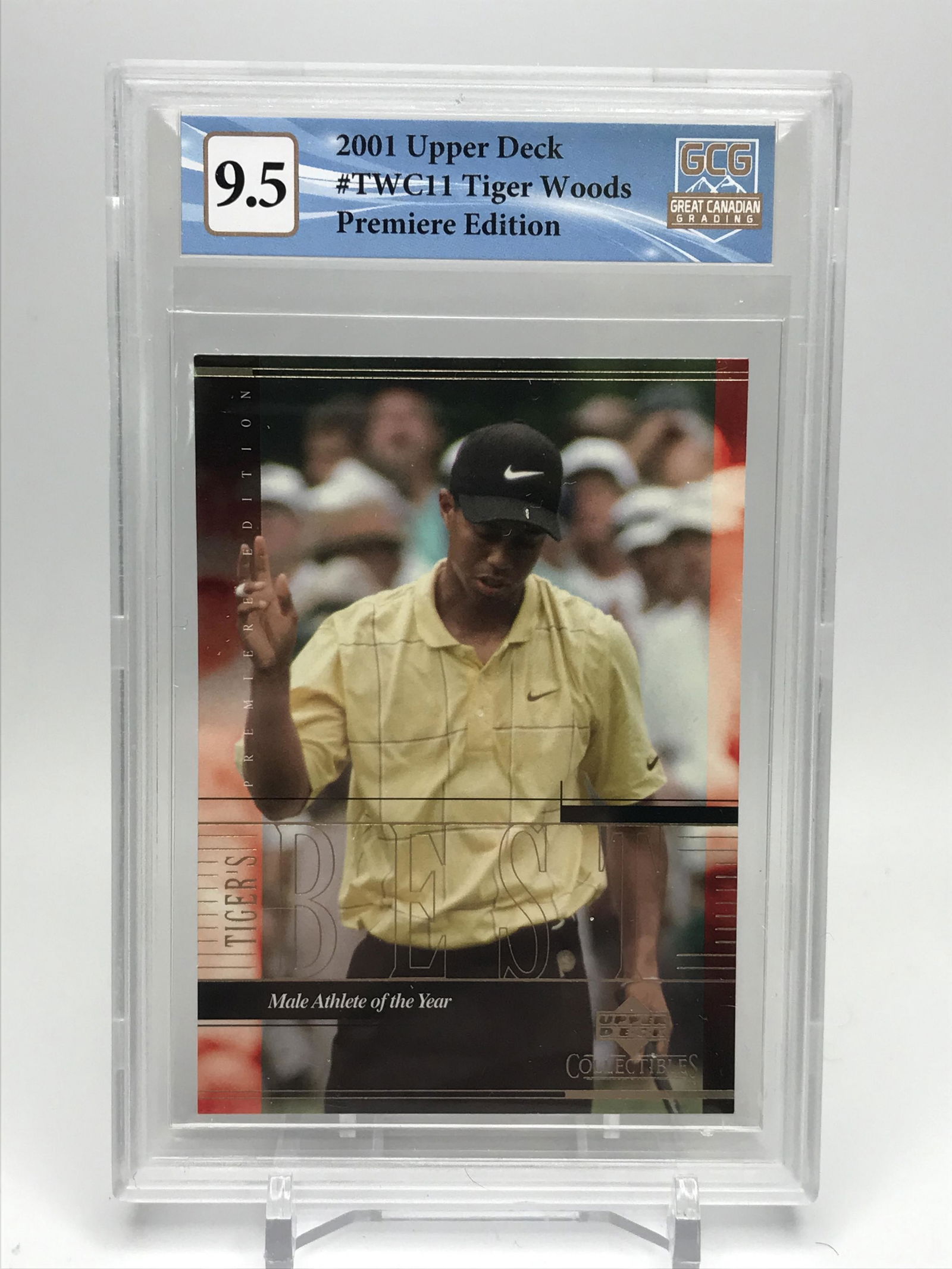 2001 UD PREMIERE EDITION TIGER WOODS GCG 9.5: 2001 UD PREMIERE EDITION TIGER WOODS GCG 9.5
