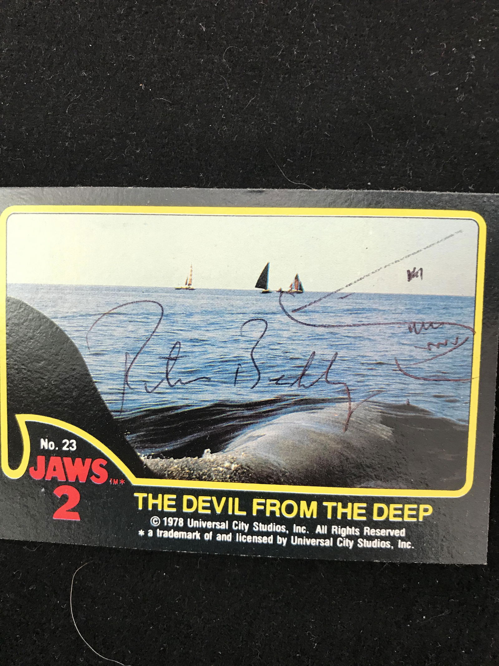 PETER BENCHLEY SIGNED OPC JAWS 2 TRADING CARD (RA COA) (1 of 2)
