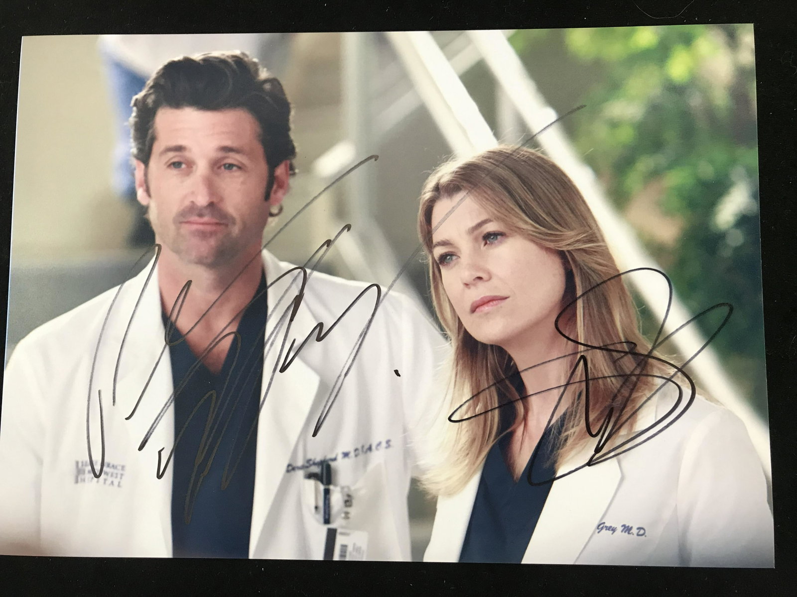 PATRICK DEMPSEY/ ELLEN POMPEO SIGNED GREY'S ANATOMY 8X10 (RA COA): 1