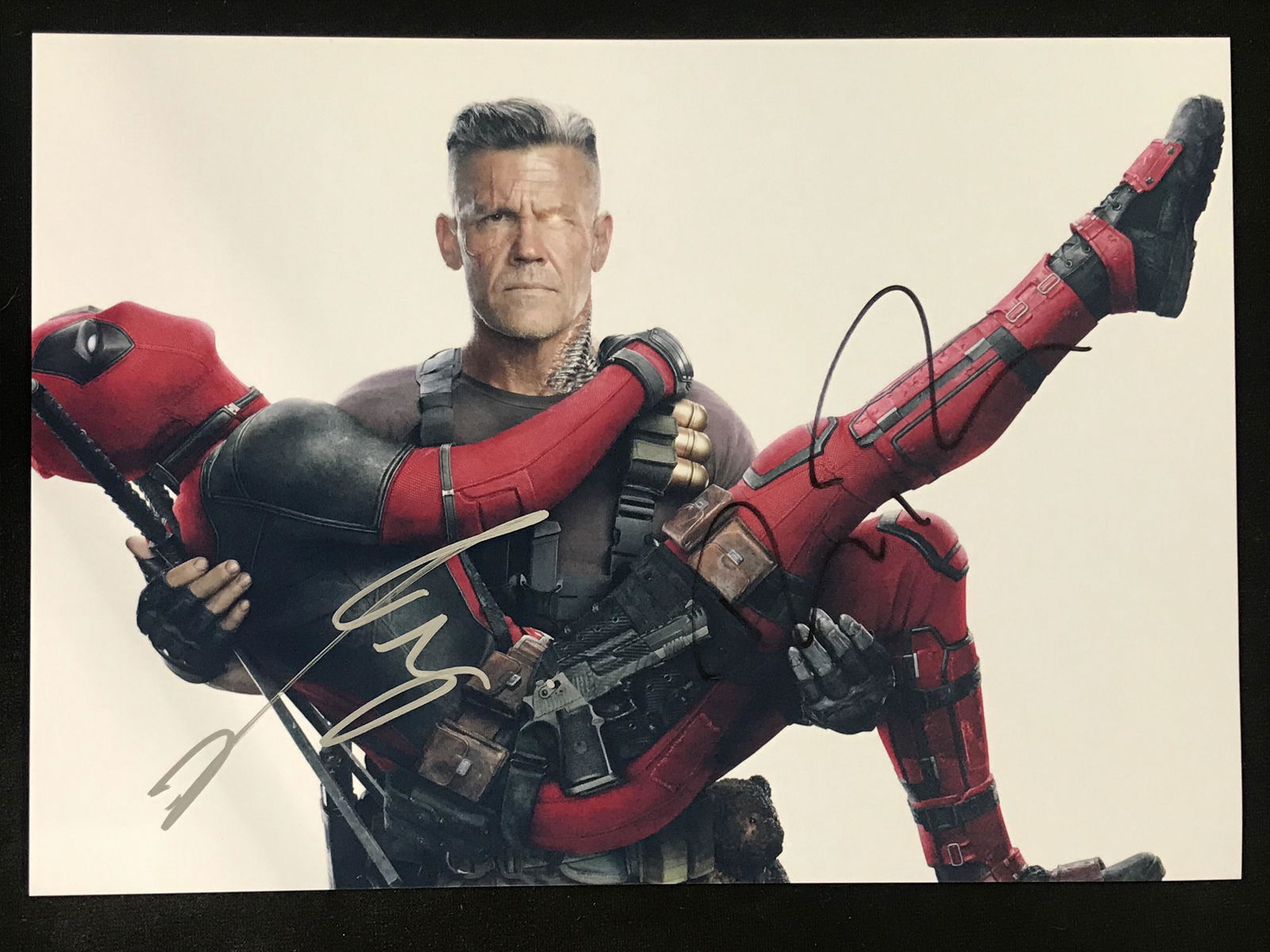 RYAN REYNOLDS AND JOSH BROLIN SIGNED DEADPOOL 8X10 (RA COA) (1 of 2)