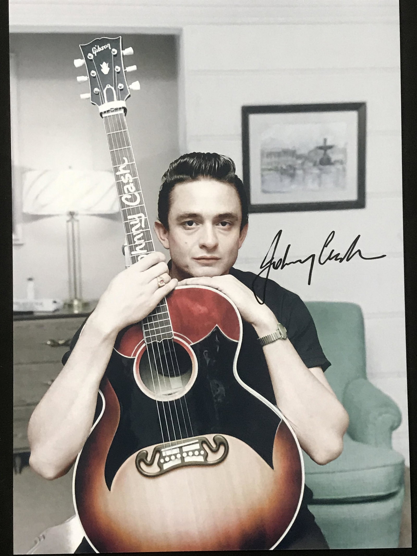 JOHNNY CASH SINGED 8 X 10 (RA COA): JOHNNY CASH SINGED 8 X 10 (RA COA)