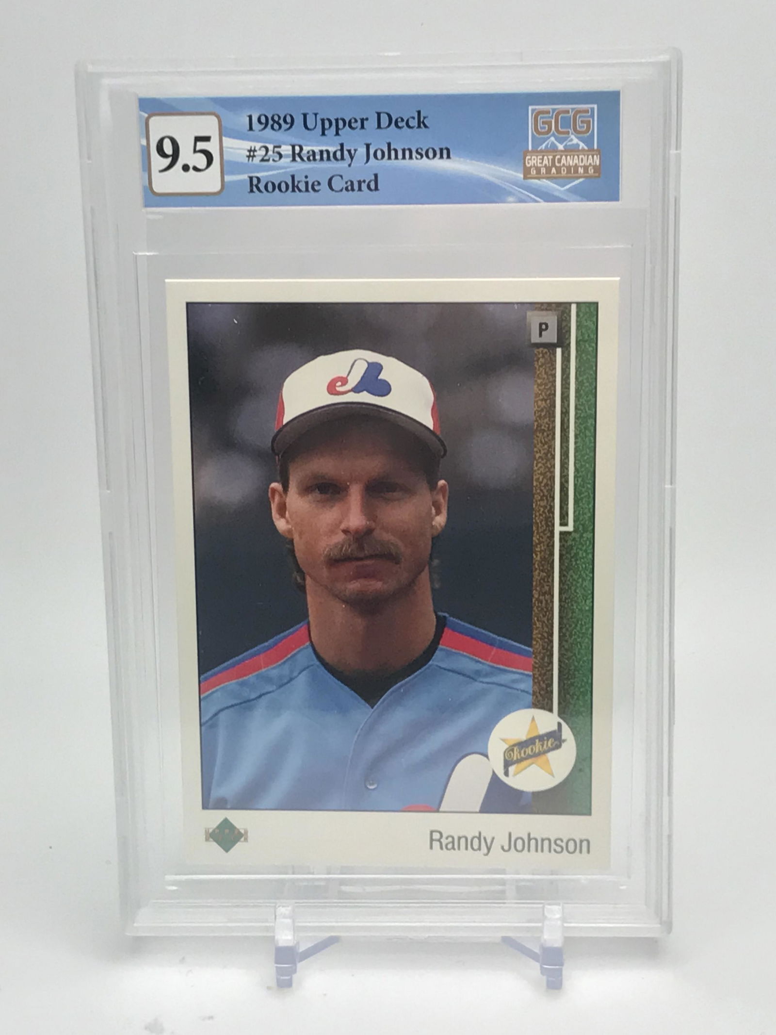 1989 UPPER DECK BASEBALL RANDY JOHNSON ROOKIE CARD (GCG 9.5): 1989 UPPER DECK BASEBALL RANDY JOHNSON ROOKIE CARD (GCG 9.5)