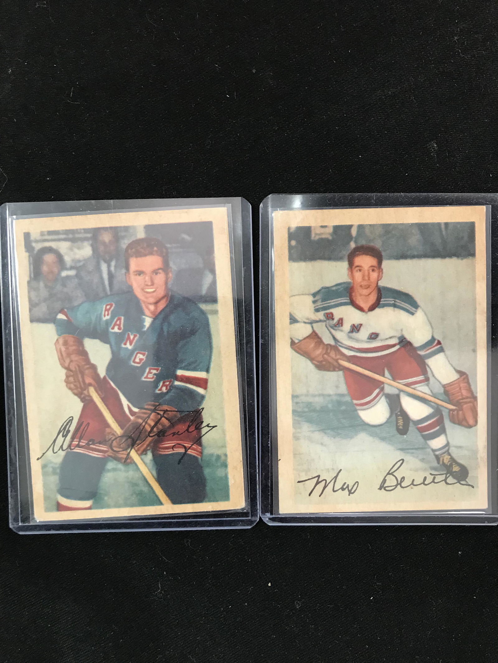 1953-54 PARKHURST ALLAN STANLEY AND MAX BENTLEY  HOCKEY CARDS (1 of 1)