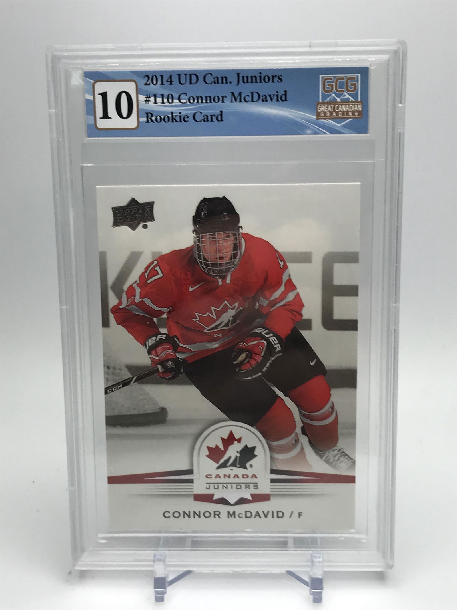 2014-15 UPPER DECK WORLD JUNIORS CONNOR MCDAVID ROOKIE CARD (GCG 10) (1 of 2)