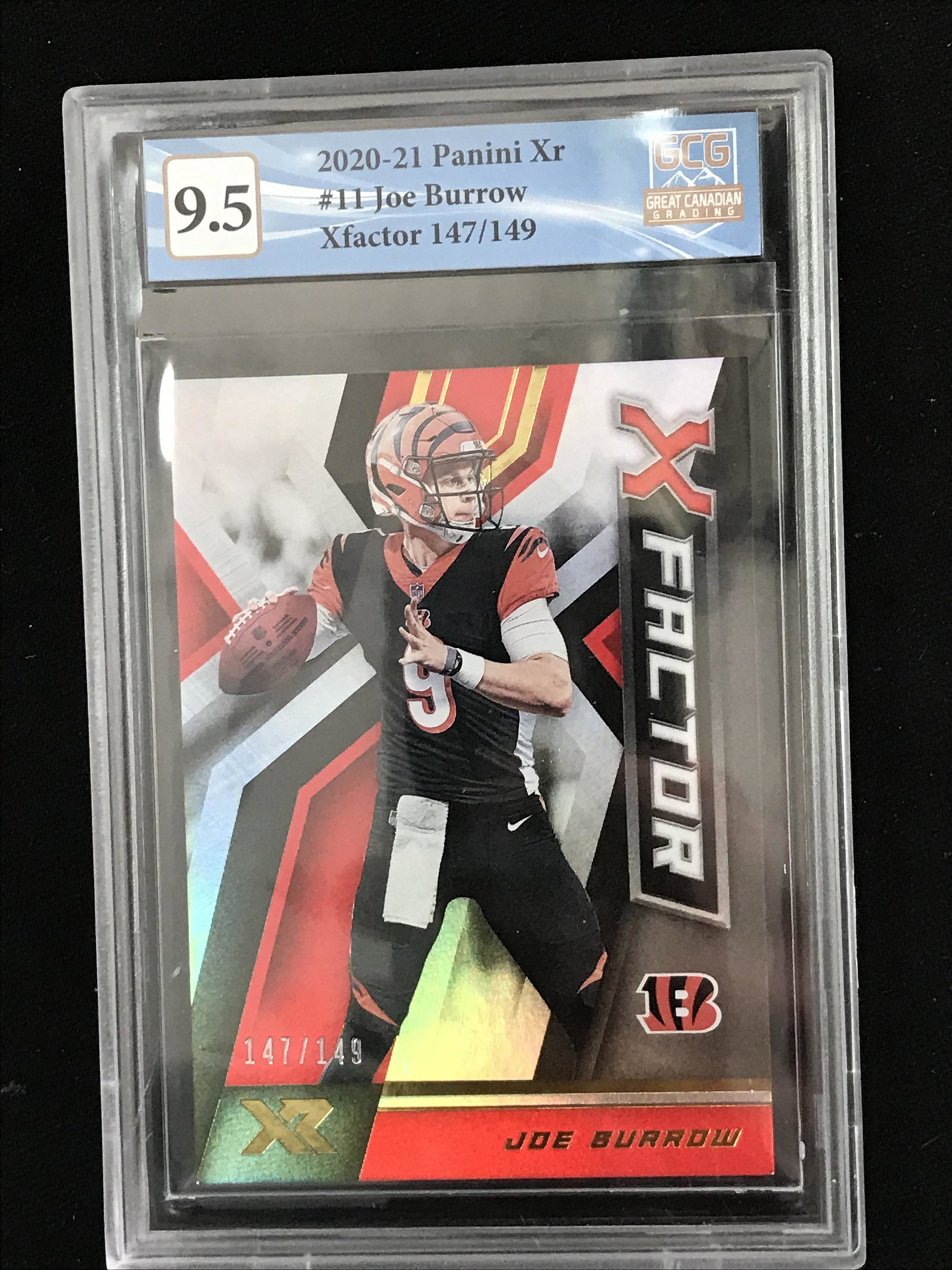 2020-21 PANINI XR JOE BURROW XFACTOR 147/149 (GCG 9.5): 2020-21 PANINI XR JOE BURROW XFACTOR 147/149 (GCG 9.5)