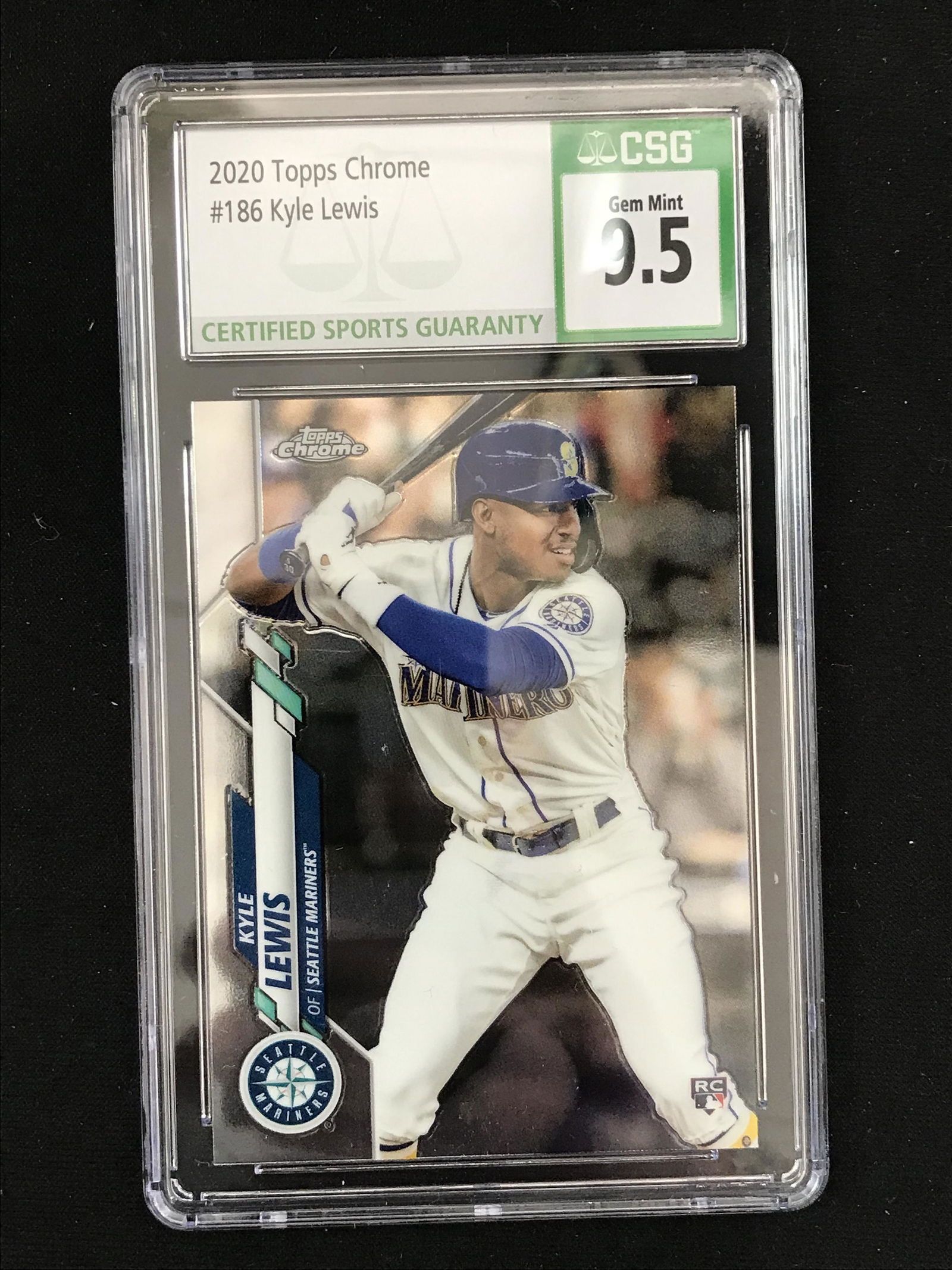 2020 TOPPS CHROME KYLE LEWIS NO. 186 (CSG 9.5) (1 of 1)