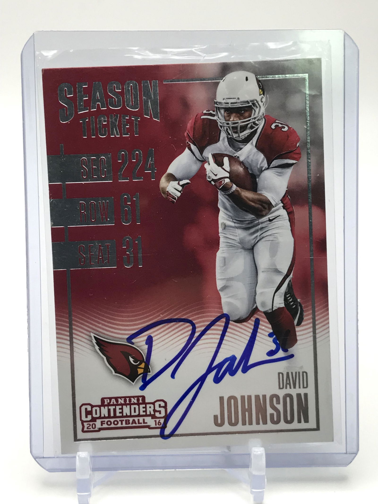 SIGNED 2016 PANINI CONTENDERS DAVID JOHNSON NO. 14: SIGNED 2016 PANINI CONTENDERS DAVID JOHNSON NO. 14