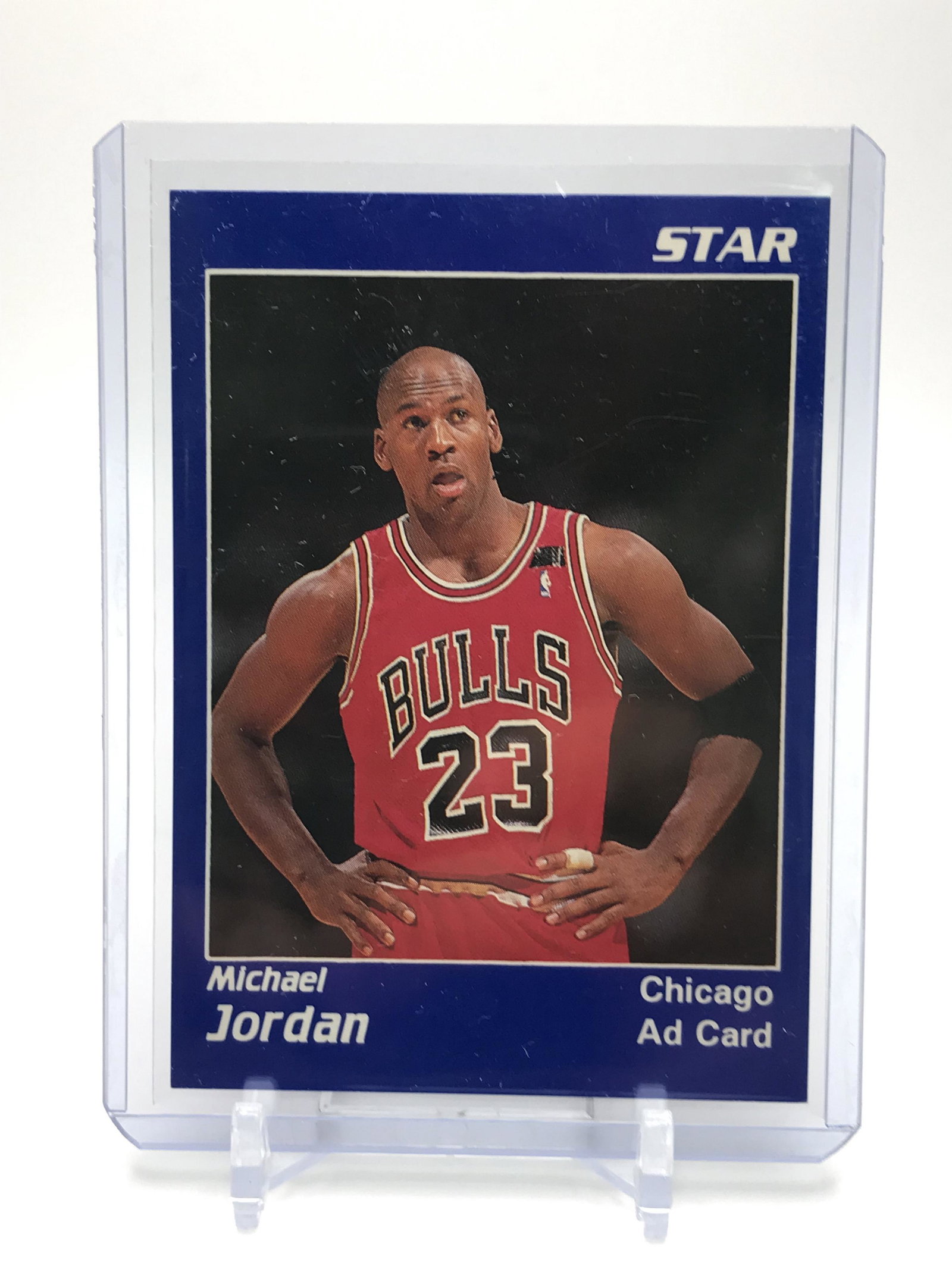 MICHAEL JORDAN "SAY WHAT" BLUE AD ADVERTISING STAR CO COMPAN PROMO CARD: MICHAEL JORDAN "SAY WHAT" BLUE AD ADVERTISING STAR CO COMPAN PROMO CARD