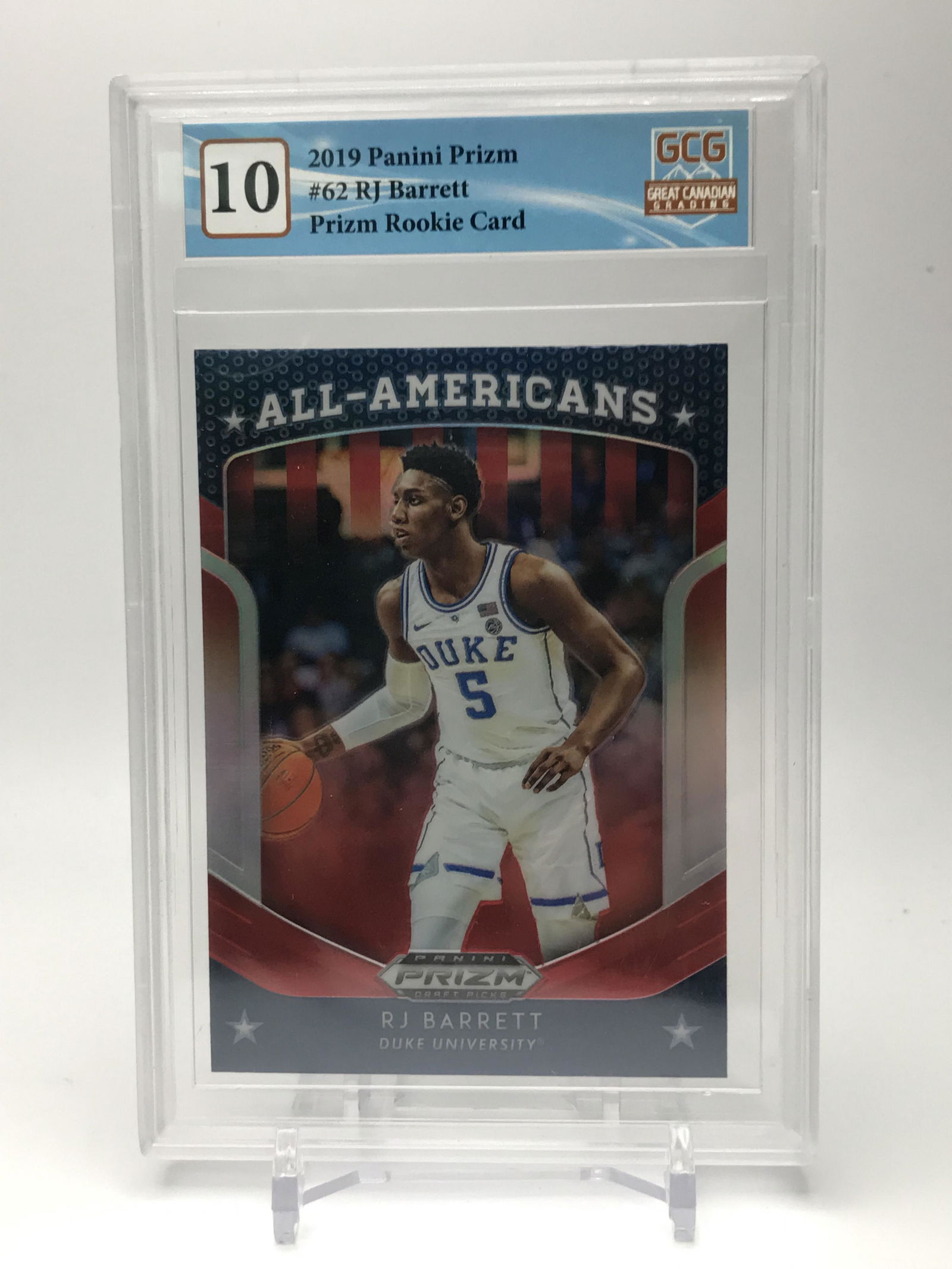 2019 PANINI PRIZM RJ BARRETT ALL AMERICANS ROOKIE CARD (GCG 10) (1 of 2)