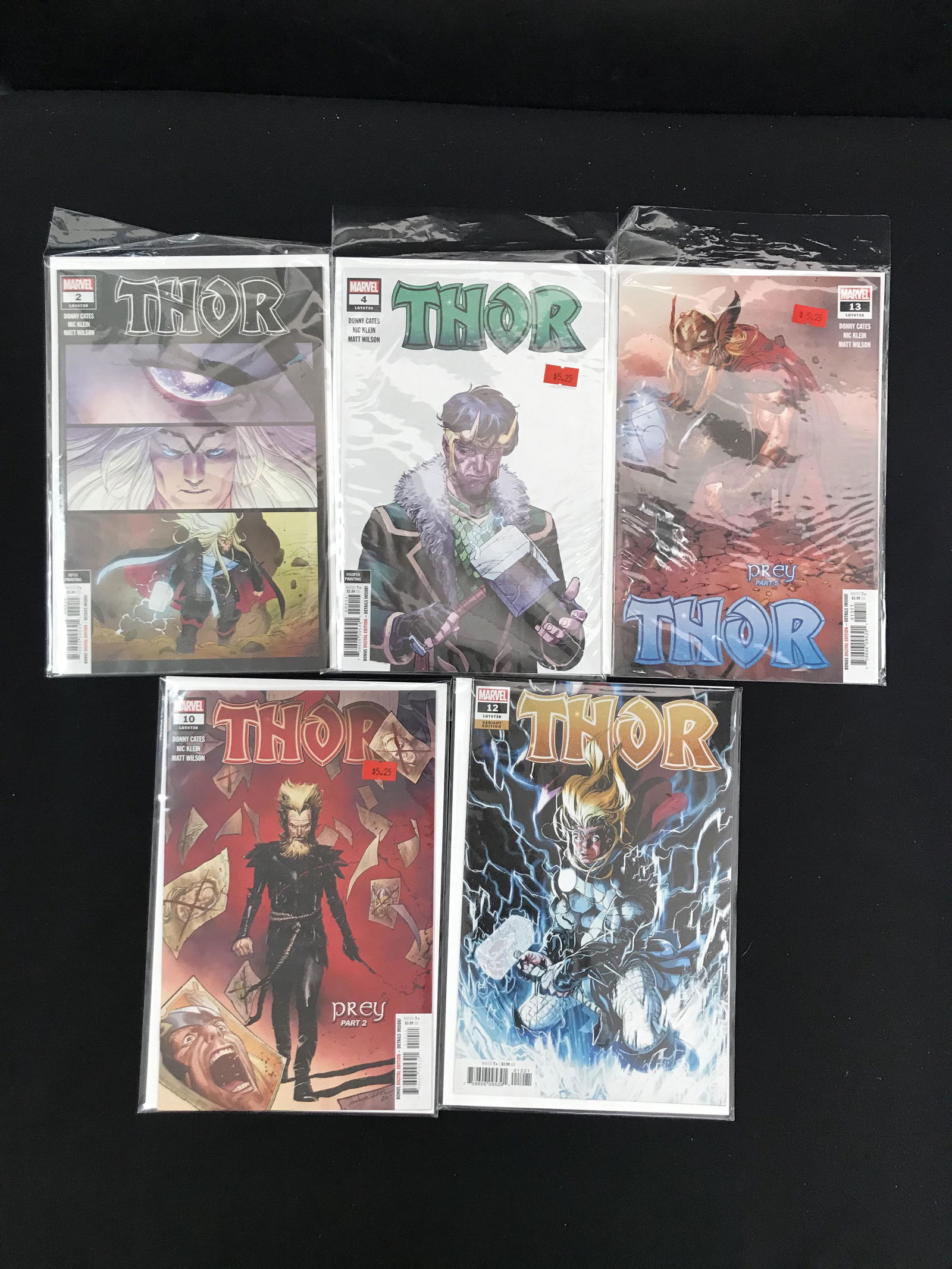 LOT OF 5 MARVEL THOR COMIC BOOKS (1 of 1)
