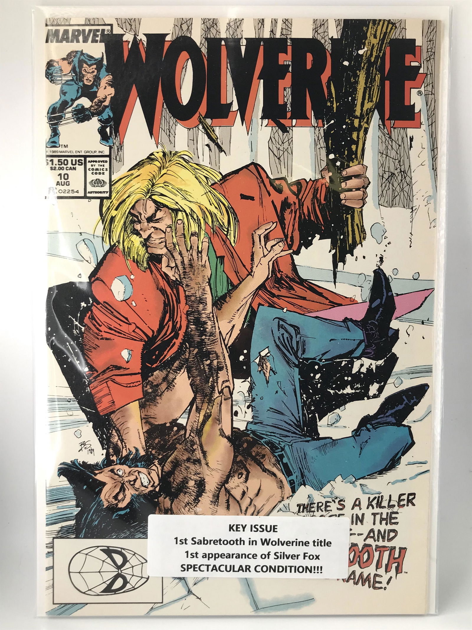 MARVEL COMICS #10 WOLVERINE (SABERTOOTH IN WOLVERINE TITLE, 1ST APPEARANCE OF SILVER FOX) (1 of 1)