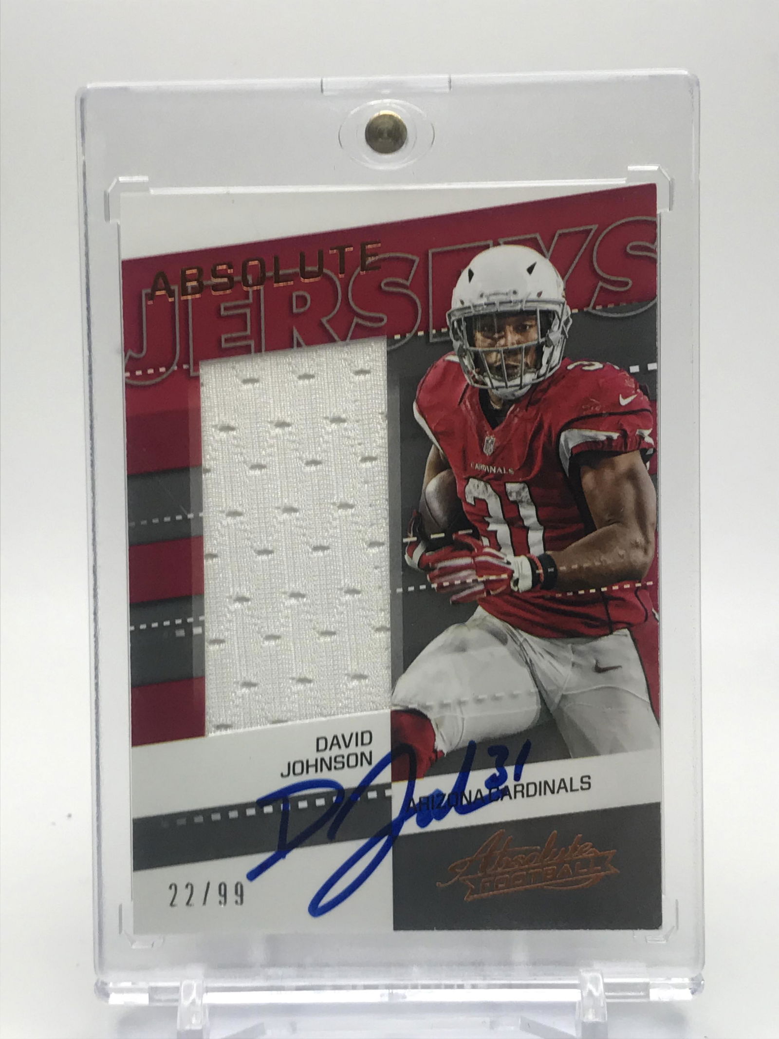 SIGNED 2017 PANINI ABSOLUTE DAVID JOHNSON NO. 7 22/99: SIGNED 2017 PANINI ABSOLUTE DAVID JOHNSON NO. 7 22/99