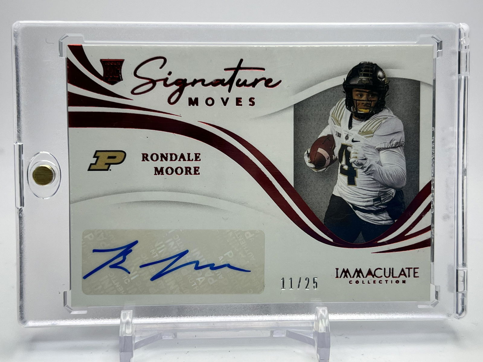 2021 PANINI IMMACULATE RONDALE MOORE NO. SM-RM AUTO 11/25 (1 of 2)