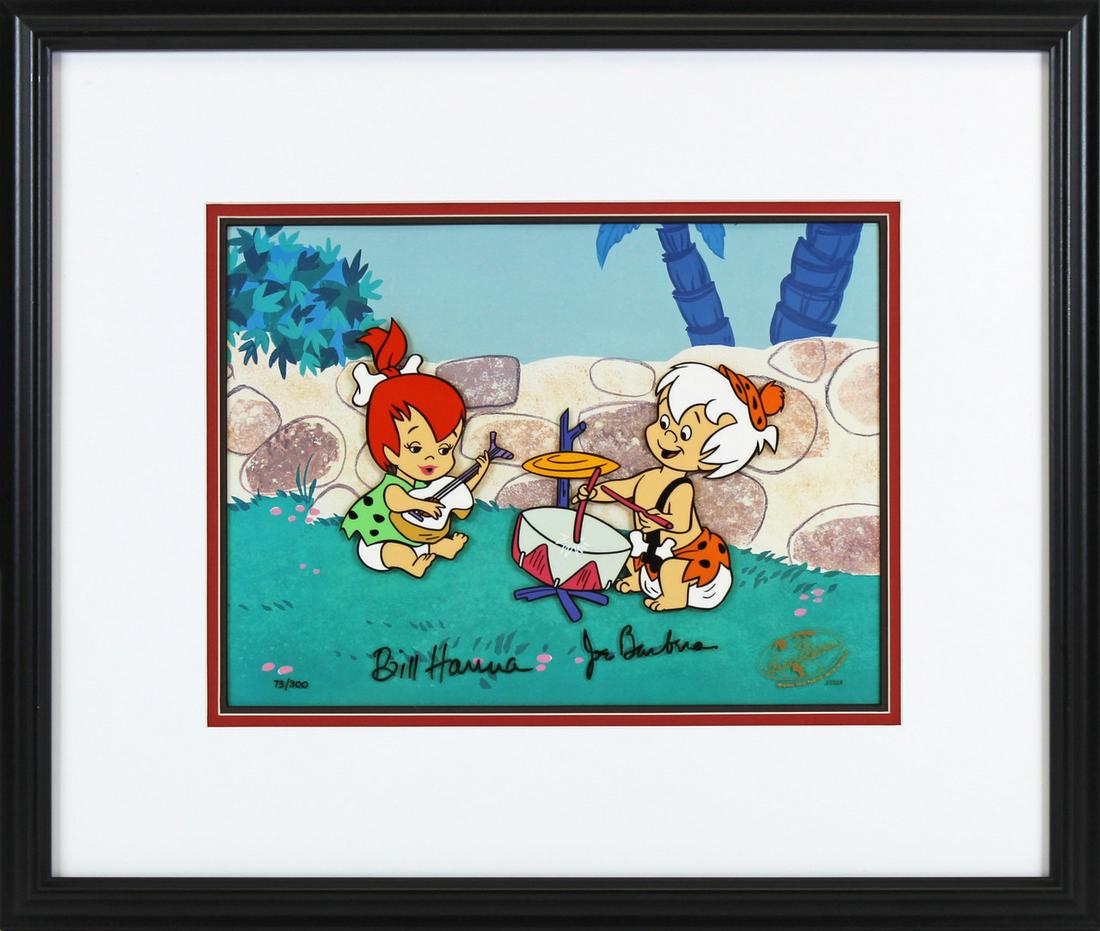 BILL HANNA AND JOE BARBERA SIGNED AND FRAMED 9.5X12.5 ANIMATION CEL LE NO. 73/300 (BECKETT COA) (1 of 3)
