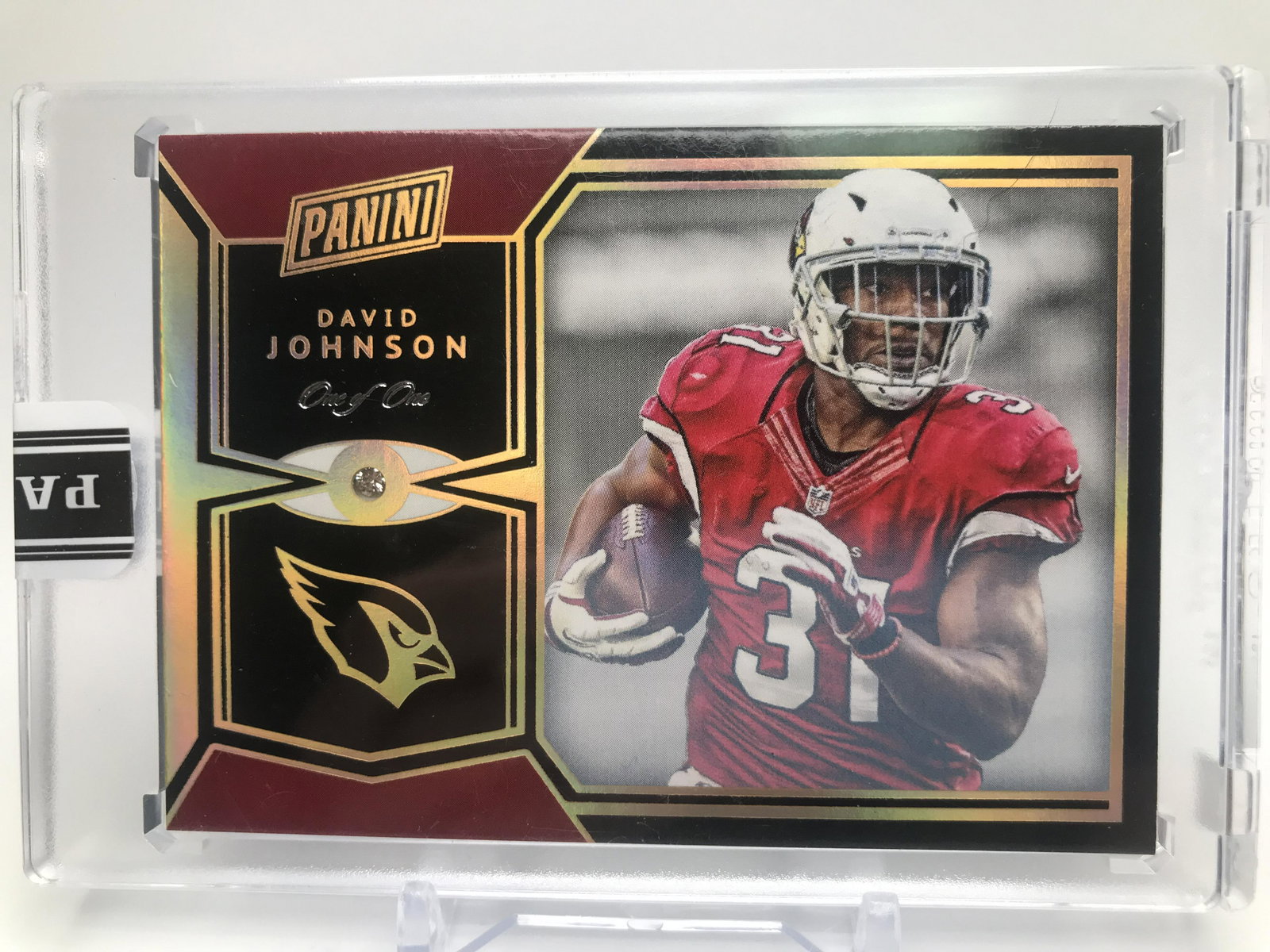 2017 PANINI THE NATIONAL DAVID JOHNSON NO. DJ 1/1 DIAMOND CARD: 2017 PANINI THE NATIONAL DAVID JOHNSON NO. DJ 1/1 DIAMOND CARD
