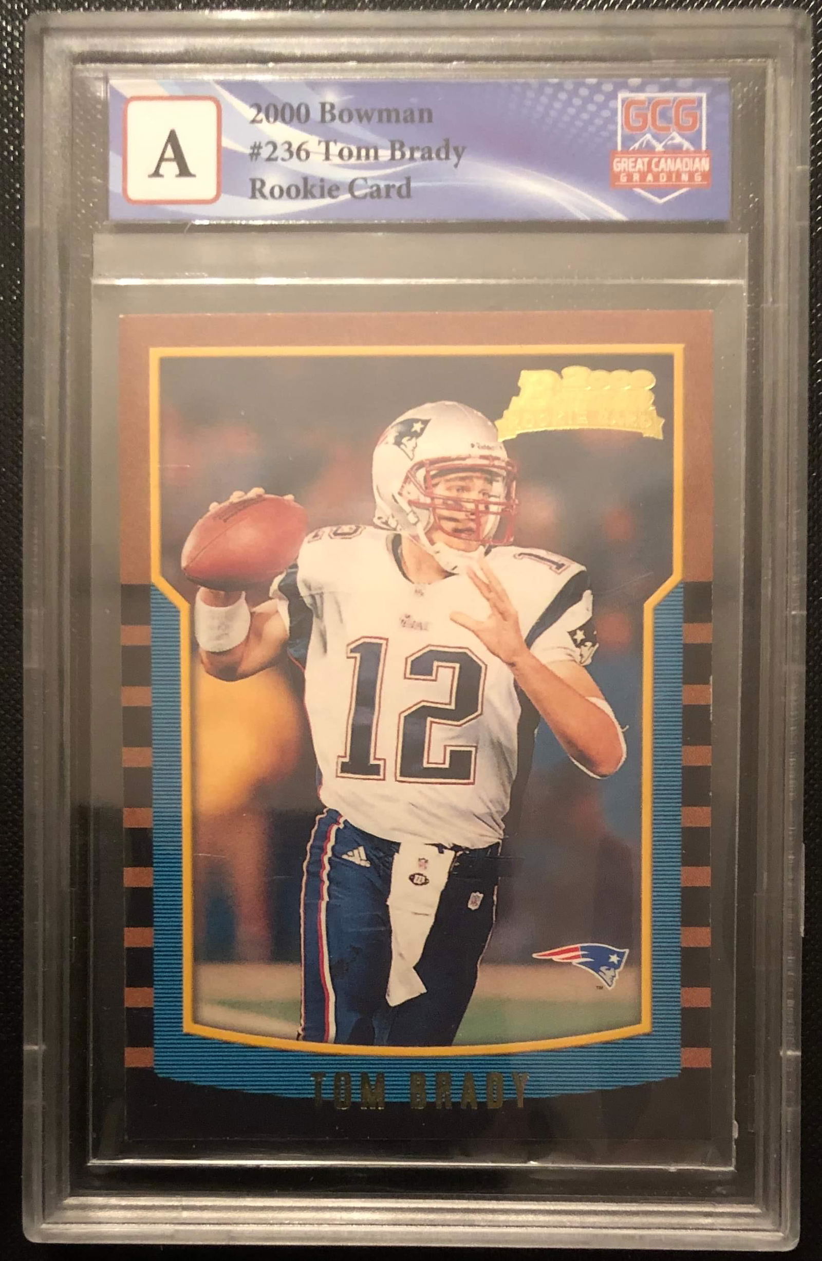 2000 BOWMAN #236 TOM BRADY ROOKIE CARD CGC GRADED A (1 of 2)