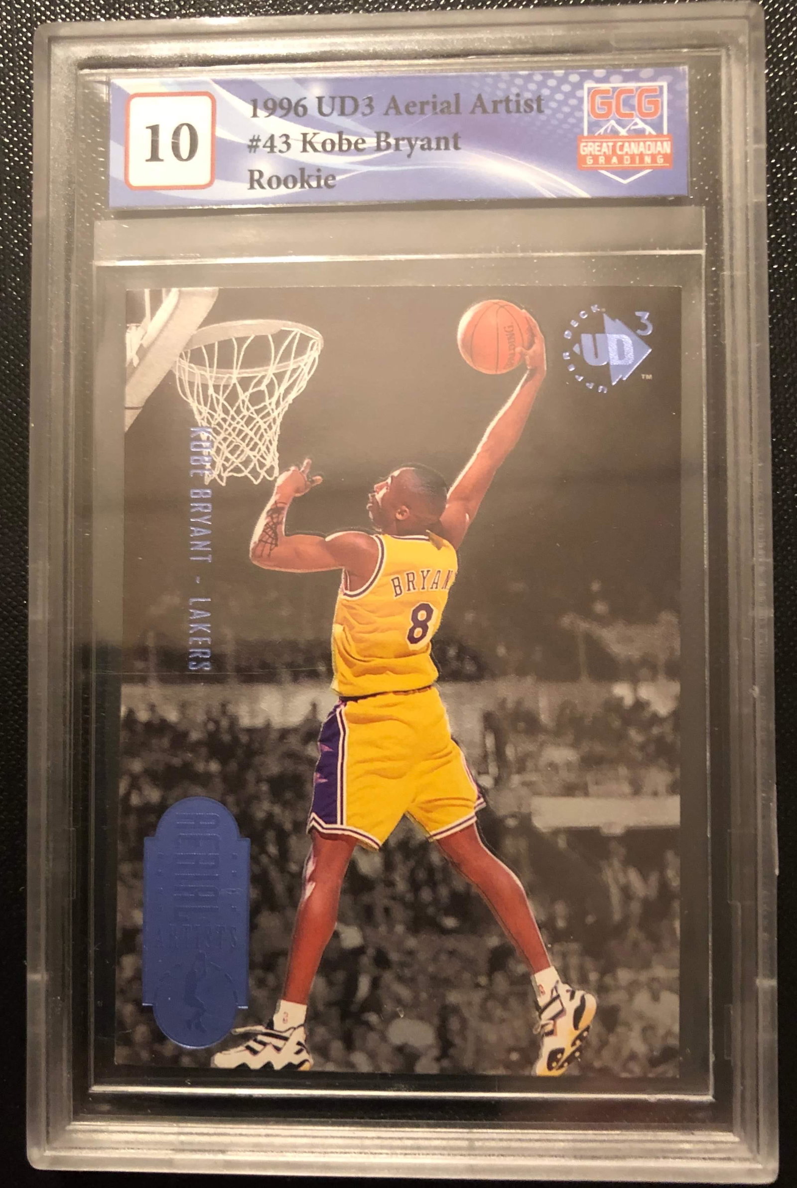 1996 UD 3 #43 KOBE BRYANT ROOKIE CARD GCG GRADED 10 (1 of 2)