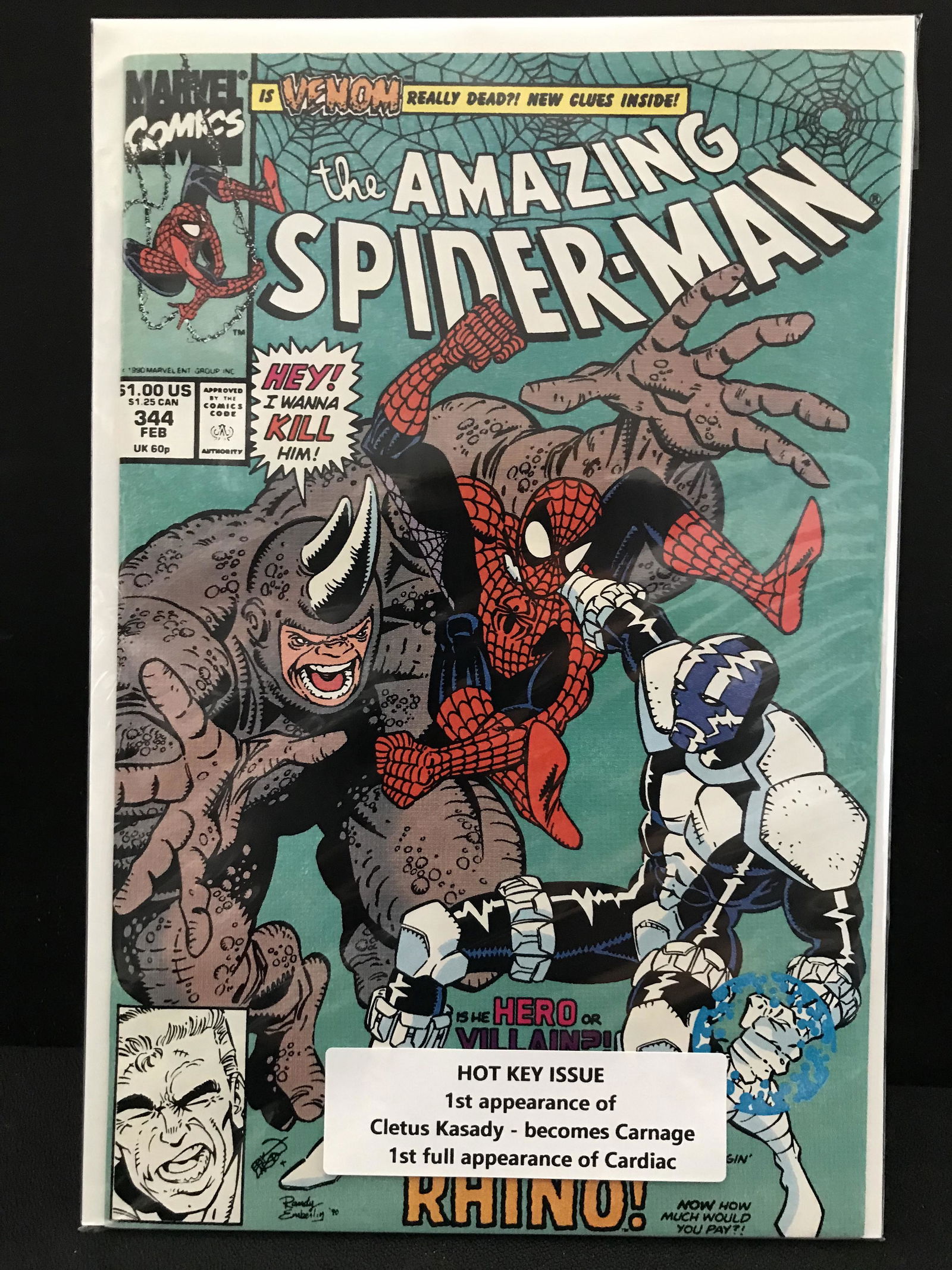 THE  AMAZING SPIDER-MAN #344 KEY ISSUE    (MARVEL COMICS) (1 of 1)