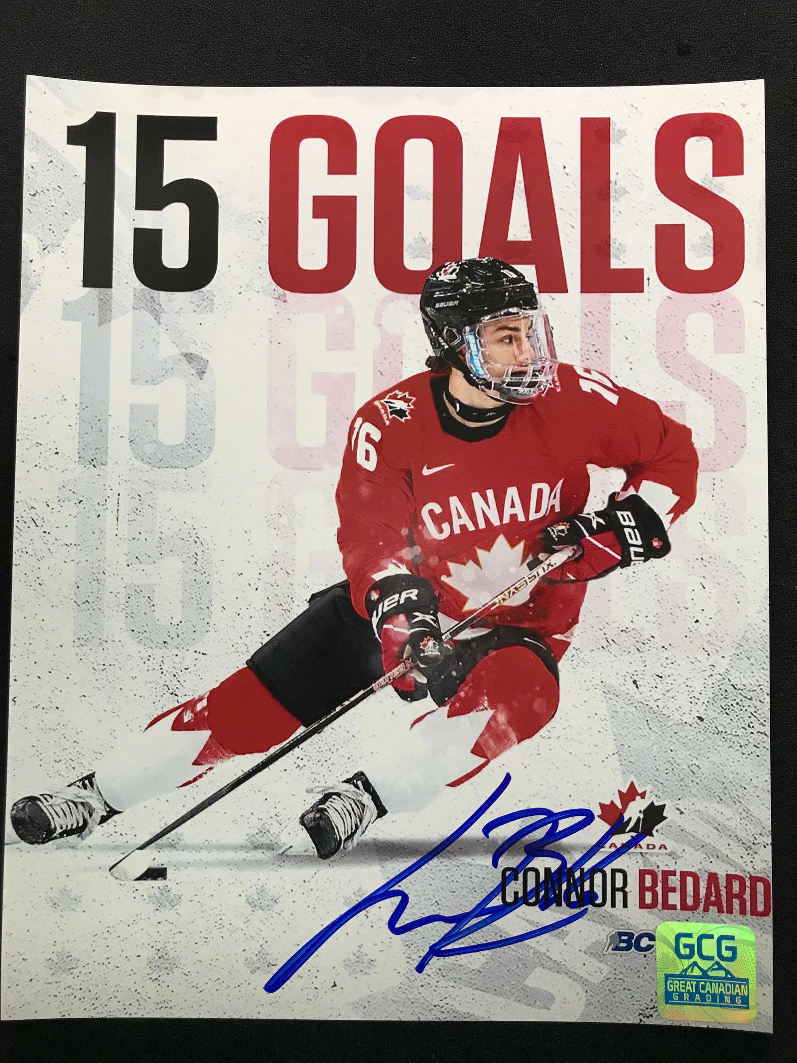 CONNOR BEDARD SIGNED 8X10 GCG COA (1 of 1)