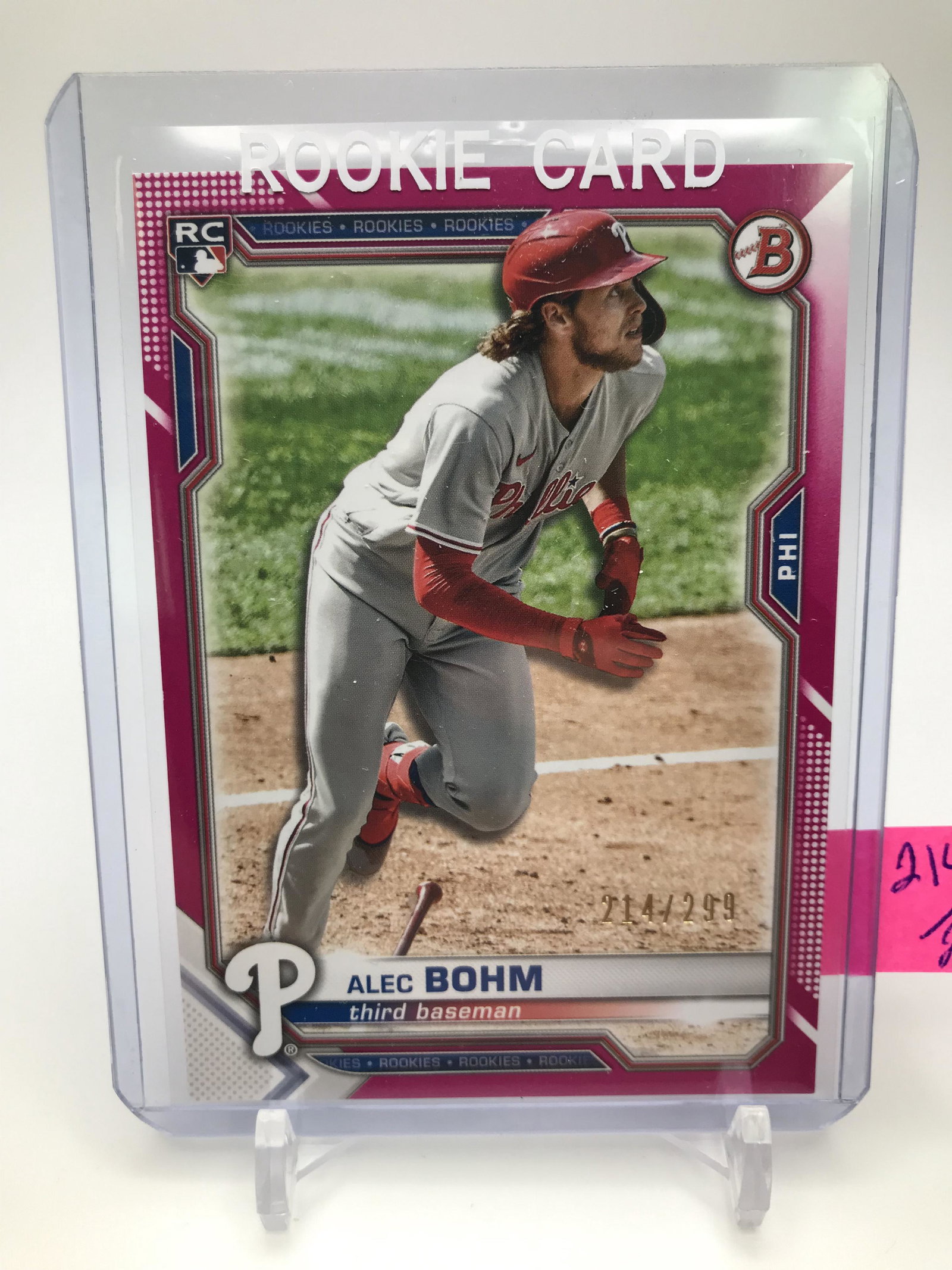 2021 TOPPS #2 ALEC BOHM ROOKIE CARD (1 of 2)