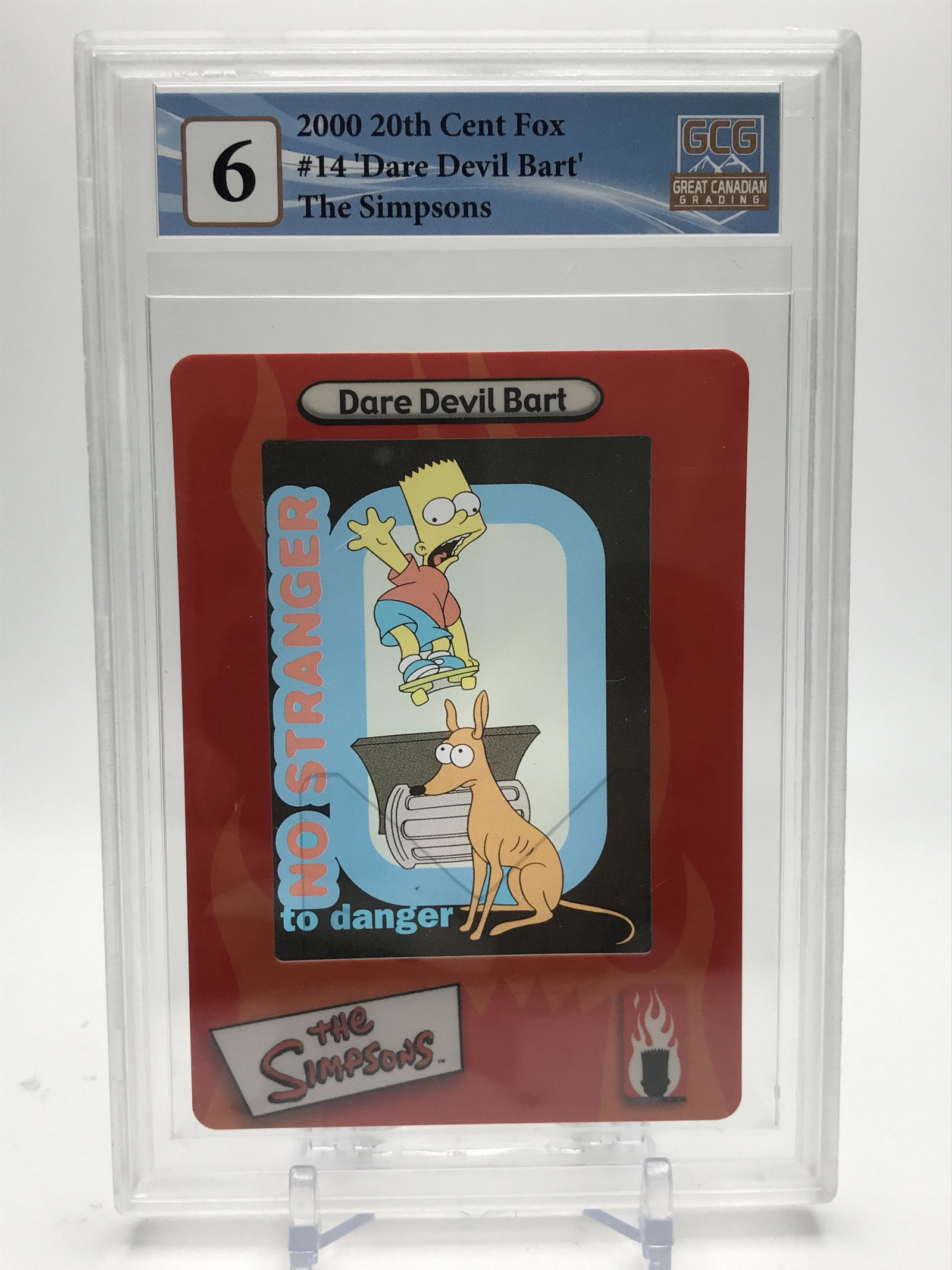 2000 20TH CENTURY FOX NO.14 'DARE DEVIL BART' THE SIMPSONS GCG GRADED 6: 2000 20TH CENTURY FOX NO.14 'DARE DEVIL BART' THE SIMPSONS GCG GRADED 6