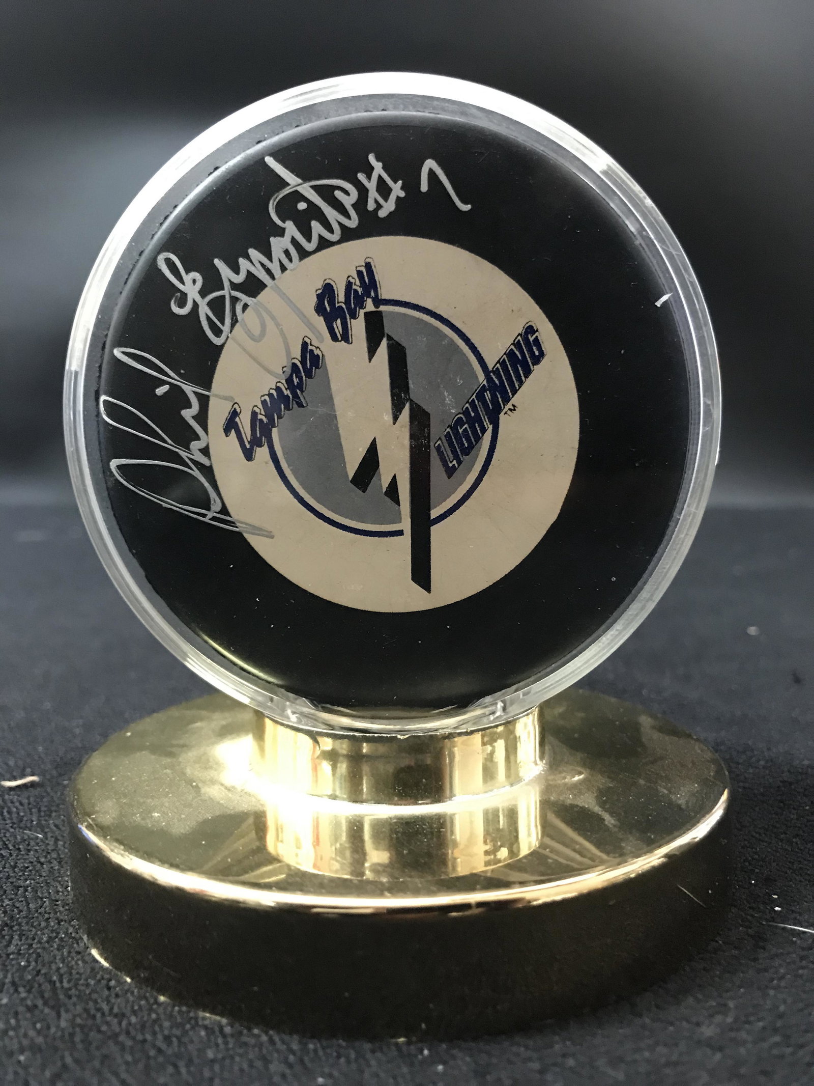 PHIL ESPOSITO SIGNED TAMPA BAY LIGHTNING HOCKEY PUCK: PHIL ESPOSITO SIGNED TAMPA BAY LIGHTNING HOCKEY PUCK