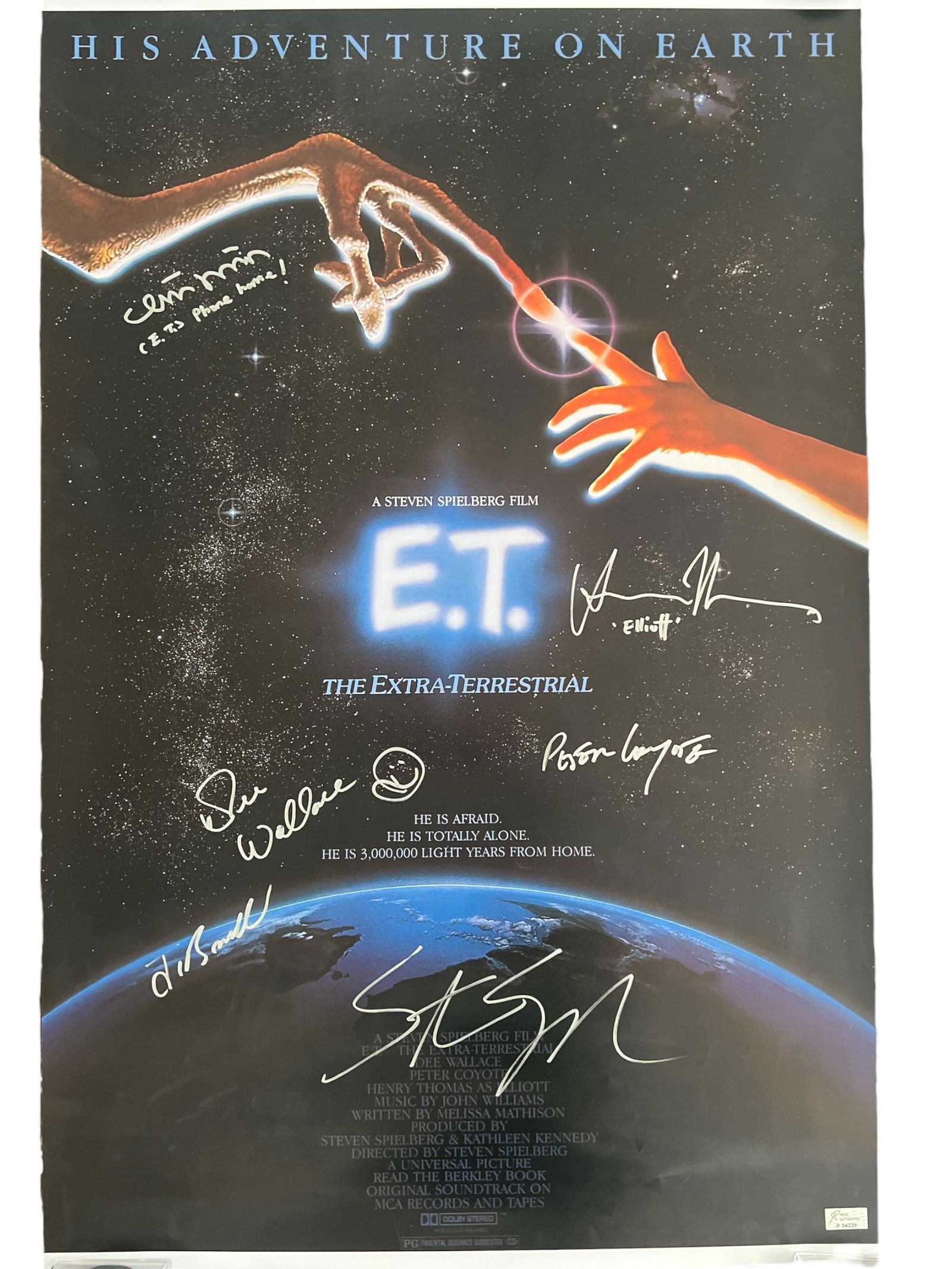MULTI SIGNED E.T. MOVIE POSTER (RA COA) (1 of 2)