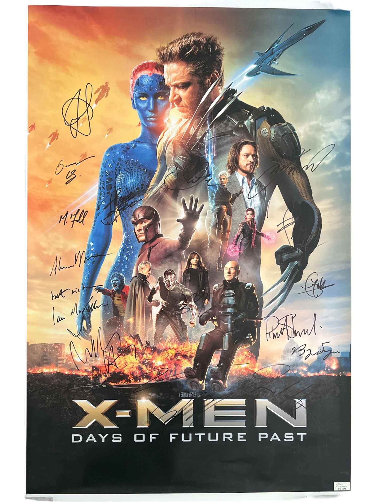 MULTI SIGNED X-MEN DAYS OF FUTURE PAST MOVIE POSTER (RA COA) (1 of 2)