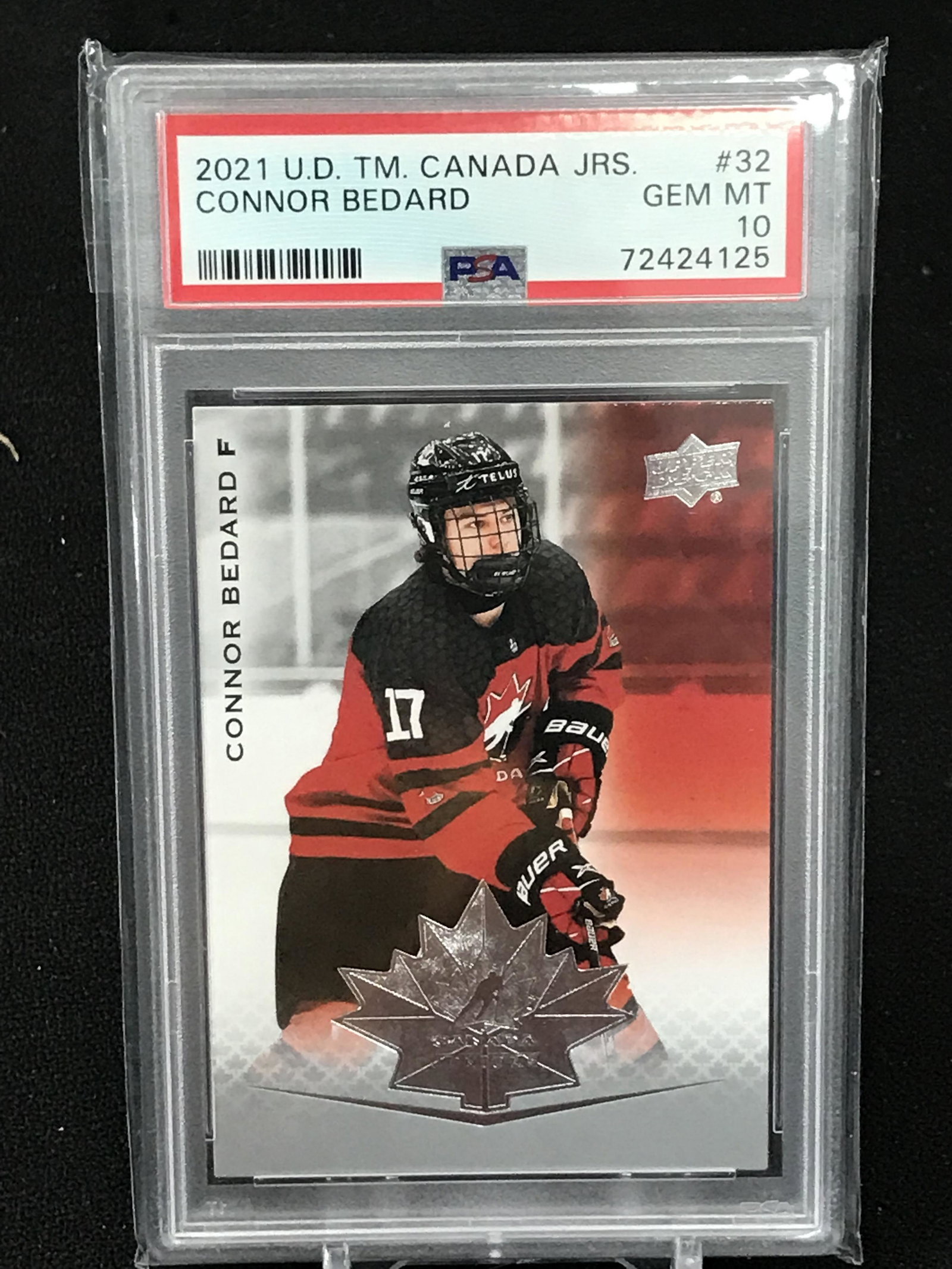2021 U.D TM. CANADA JRS. #32 CONNOR BEDARD PSA GRADED 10: 2021 U.D TM. CANADA JRS. #32 CONNOR BEDARD PSA GRADED 10