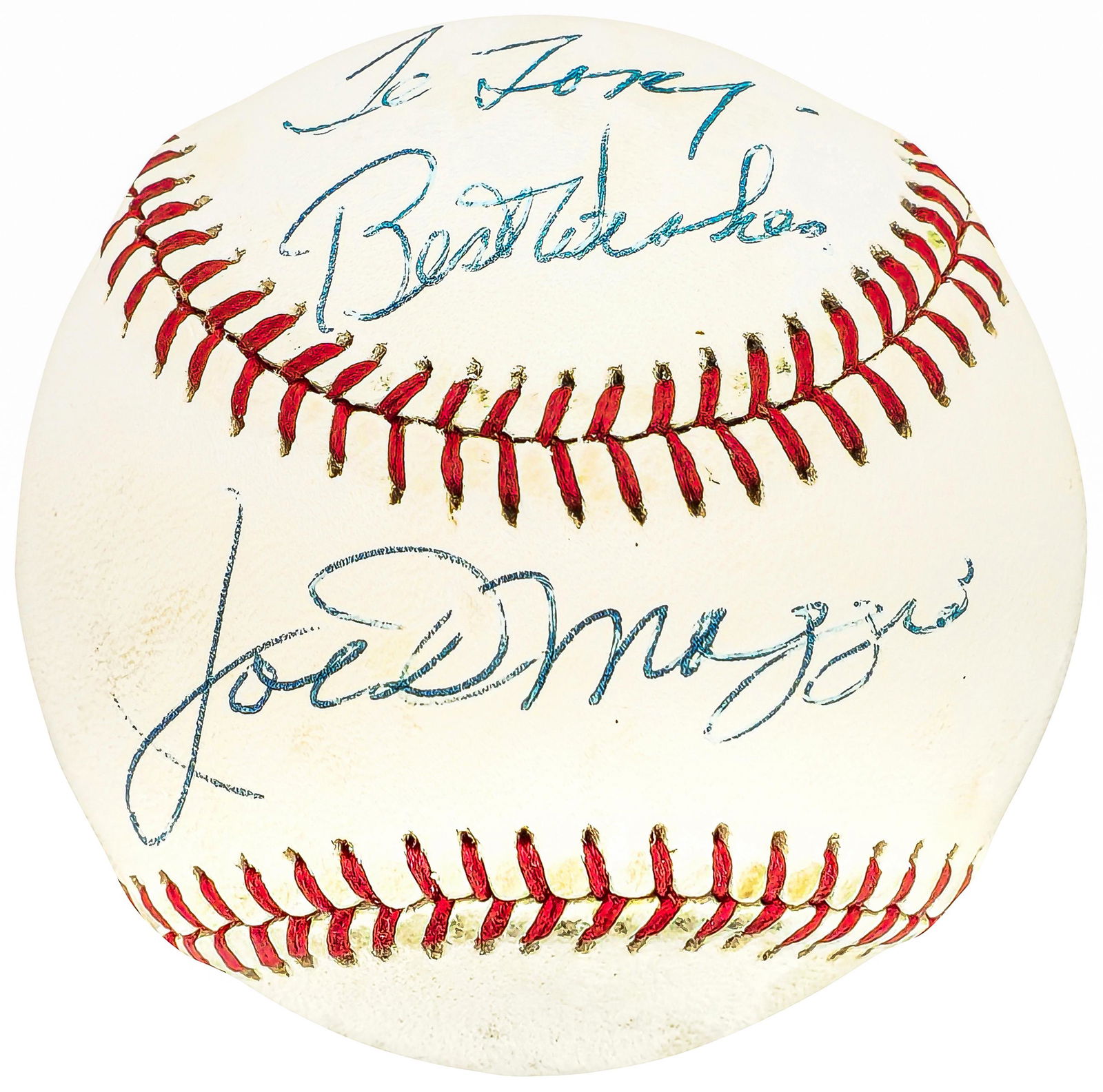 Joe DiMaggio Autographed Official MacPhail AL Baseball New York Yankees "To Tony Best Wishes" Becket (1 of 3)