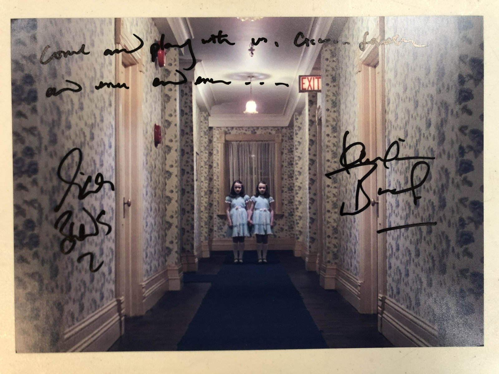 LISA AND LOUIS BURNS SIGNED THE SHINING 8 X 10 (RA COA): LISA AND LOUIS BURNS SIGNED THE SHINING 8 X 10 (RA COA)