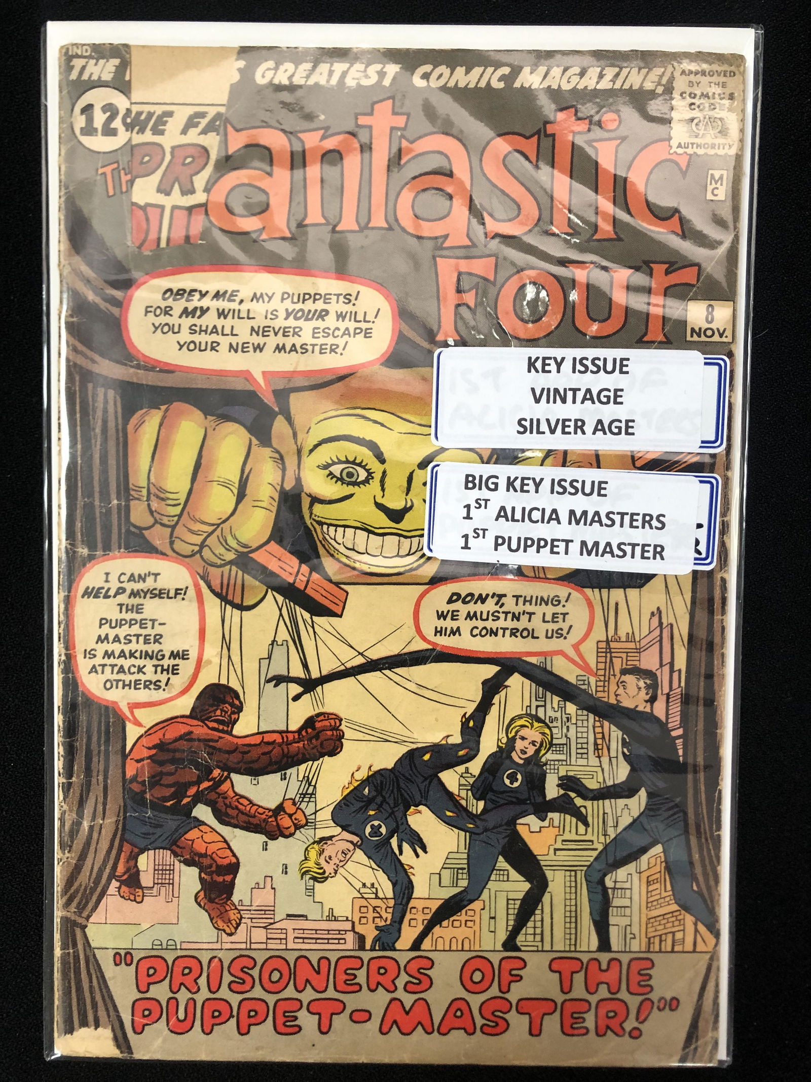 MARVEL COMICS NO.8 FANTASTIC FOUR (1ST ALICIA MASTERS, 1ST PUPPET MASTER, EILVER AGE) (1 of 1)